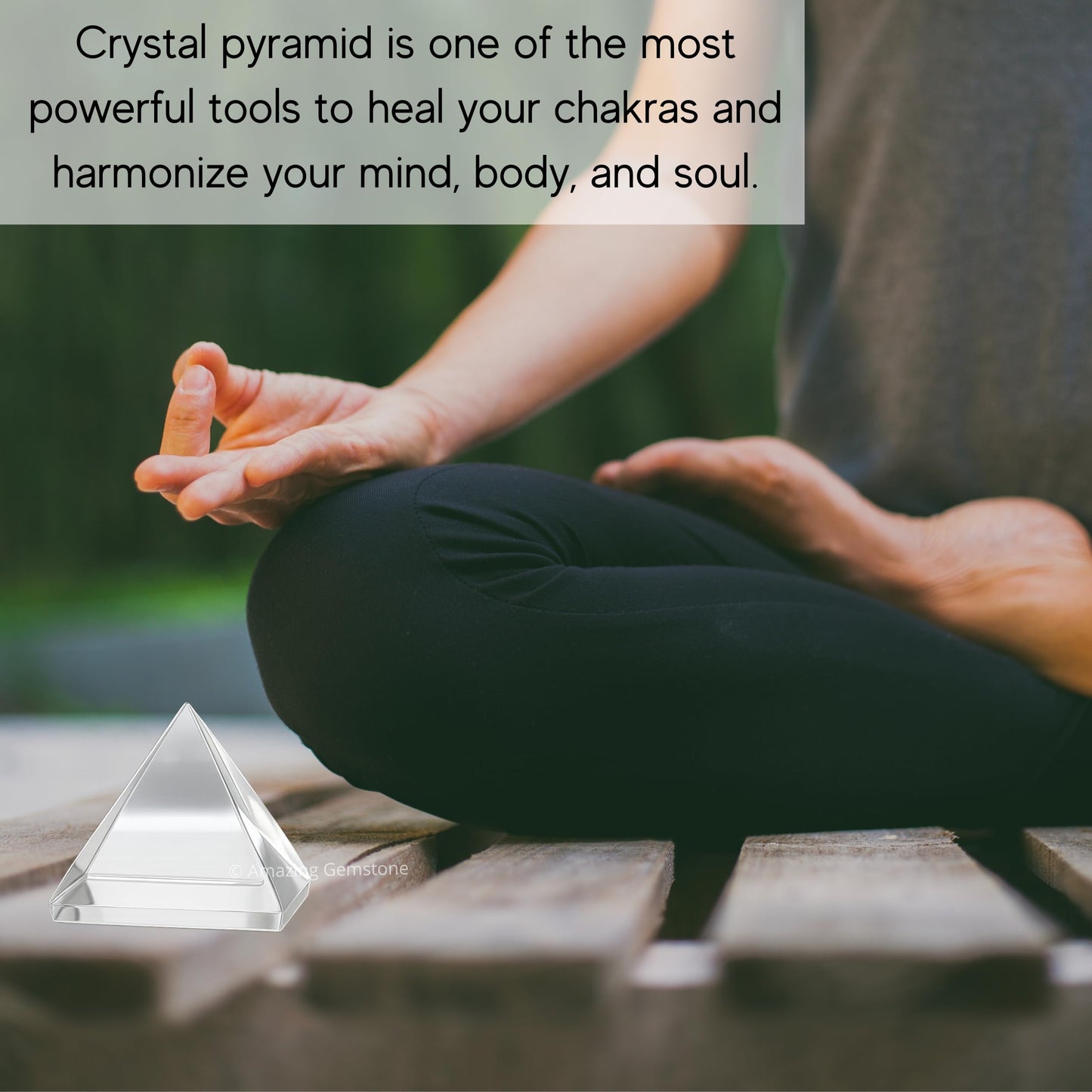 Amazing Gemstone Premium Clear Quartz Pyramid Crystal Healing Stones - 1" Great Pyramid Figurine of Natural Stone Pyramid for Meditation, Reiki, Chakra Balancing and Crystal Pyramids Grid