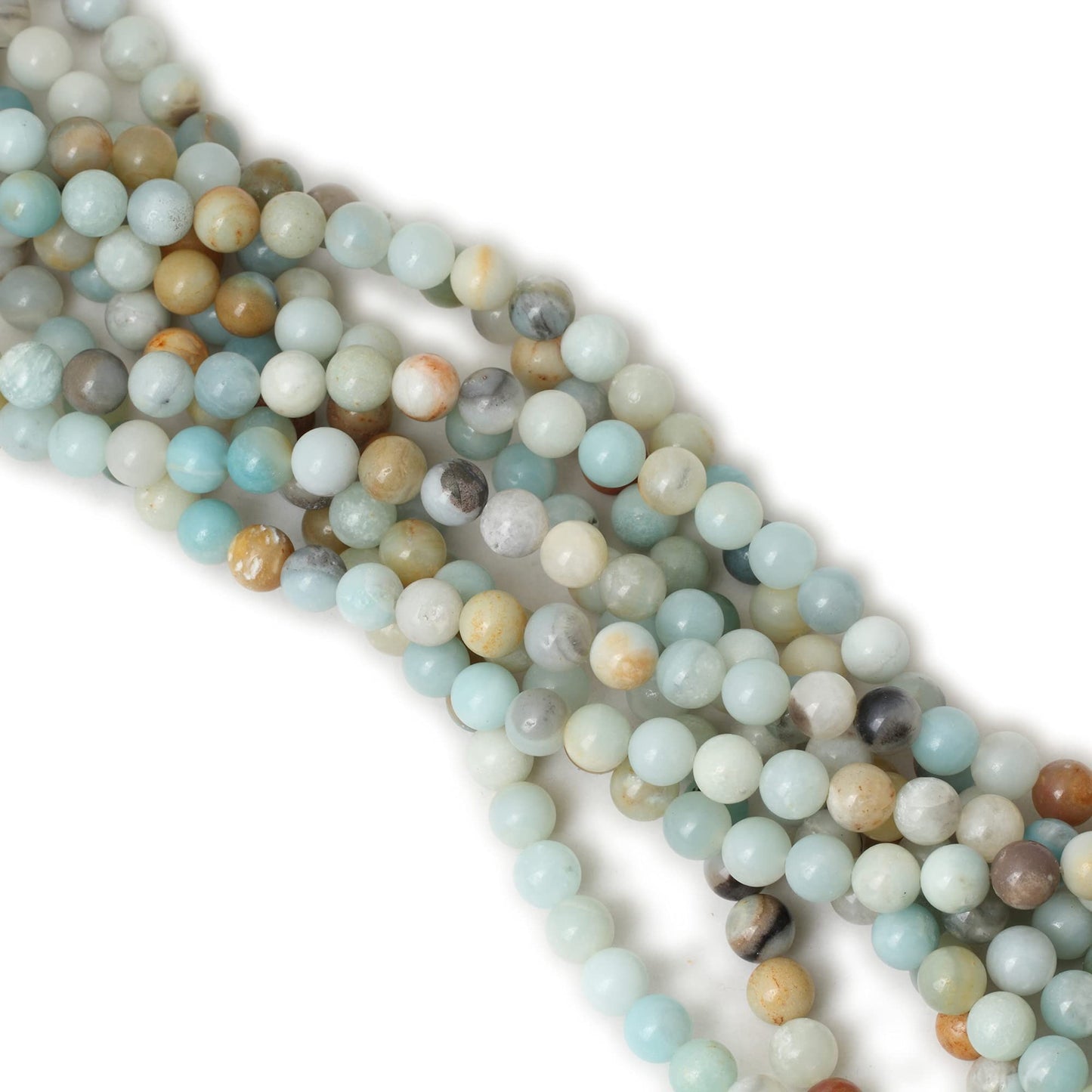 CHEAVIAN 45PCS 8mm Natural Mix Color Amazonite Gemstone Round Loose Beads Stone Beads for Jewelry Making DIY 1 Strand 15"