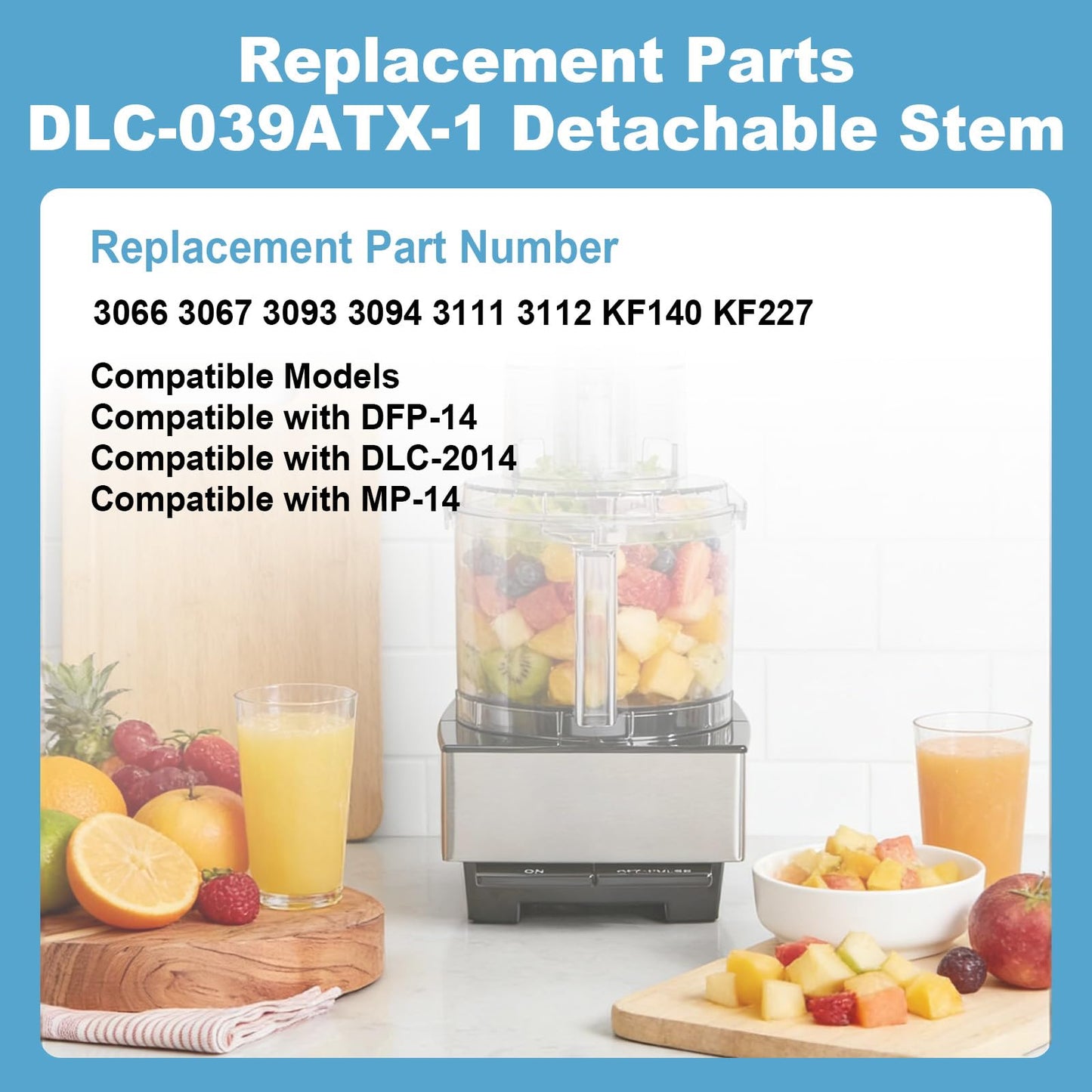 DLC-039ATX-1 Food Processor Compatible with Cuisinart 14 Cup Food Processor, Detachable Stem Compatible with DFP-14, DLC-2014 & MP-14 Models
