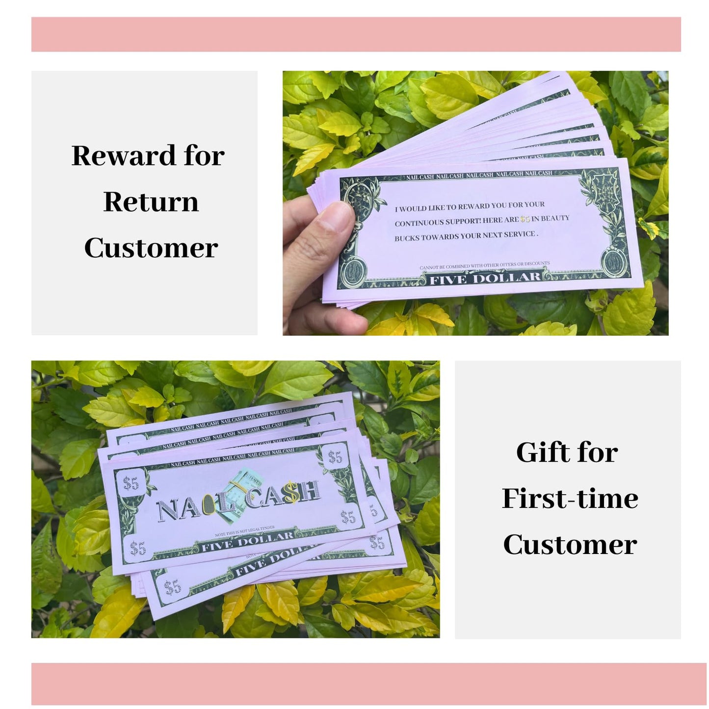 Nail Client Loyalty Reward Card + Ocean Nail Charm Bundle