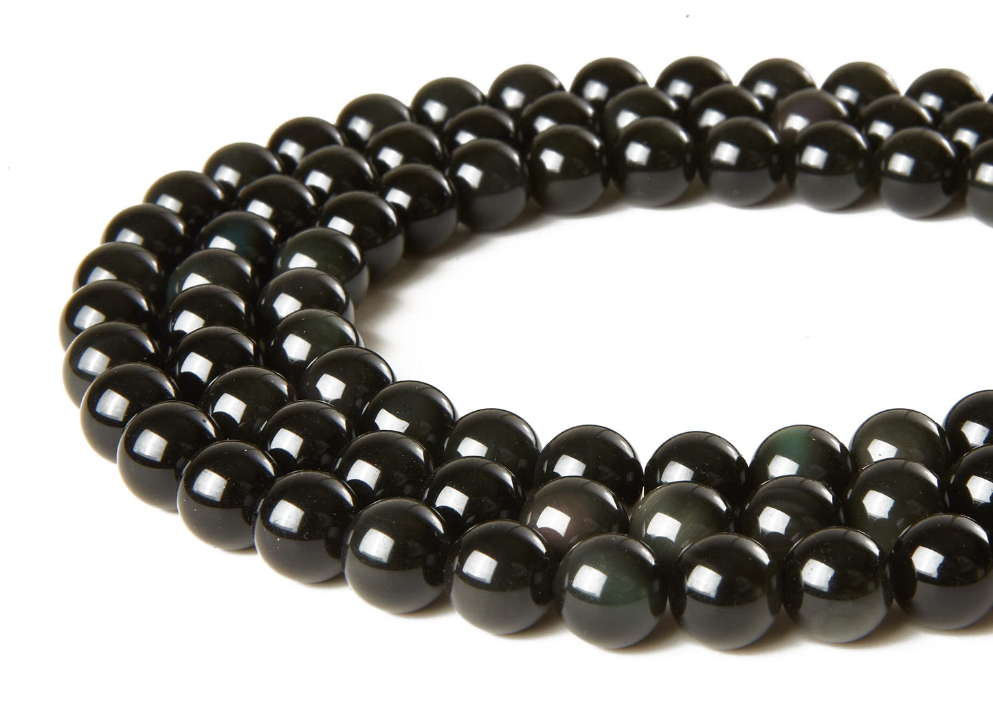 100pcs 6mm Black Obsidian Beads Natural Gemstone Beads Round Loose Beads for Jewelry Making