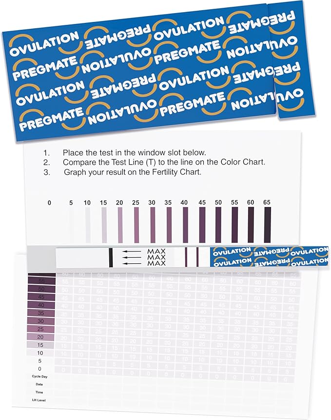 Pregmate 50 Ovulation Test Strips with Numerical LH Result Quantitative Predictor Kit (50 Count)