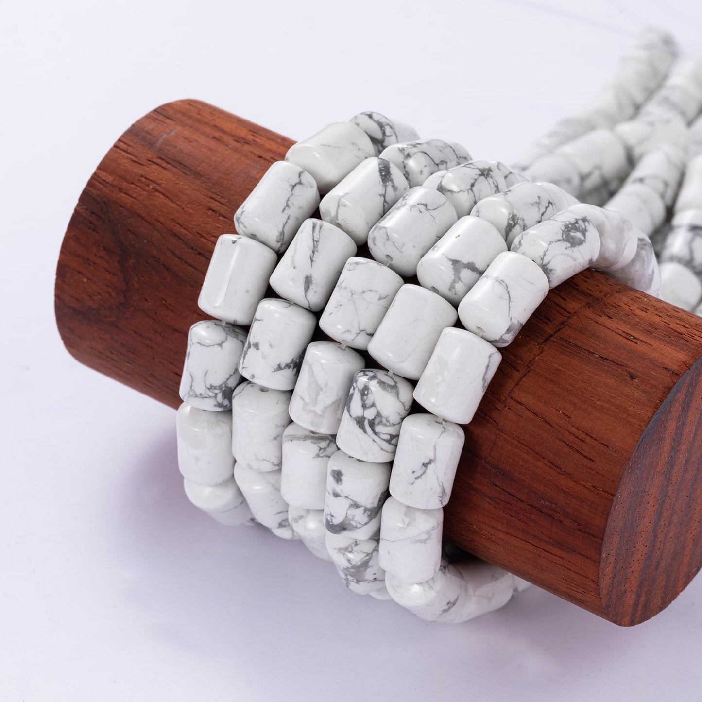 Natural White Turquoise Cylinder Tube Beads 10x14mm 38cm/str Loose Semi Gemstone Stone Beads for Making Bracelets Necklace