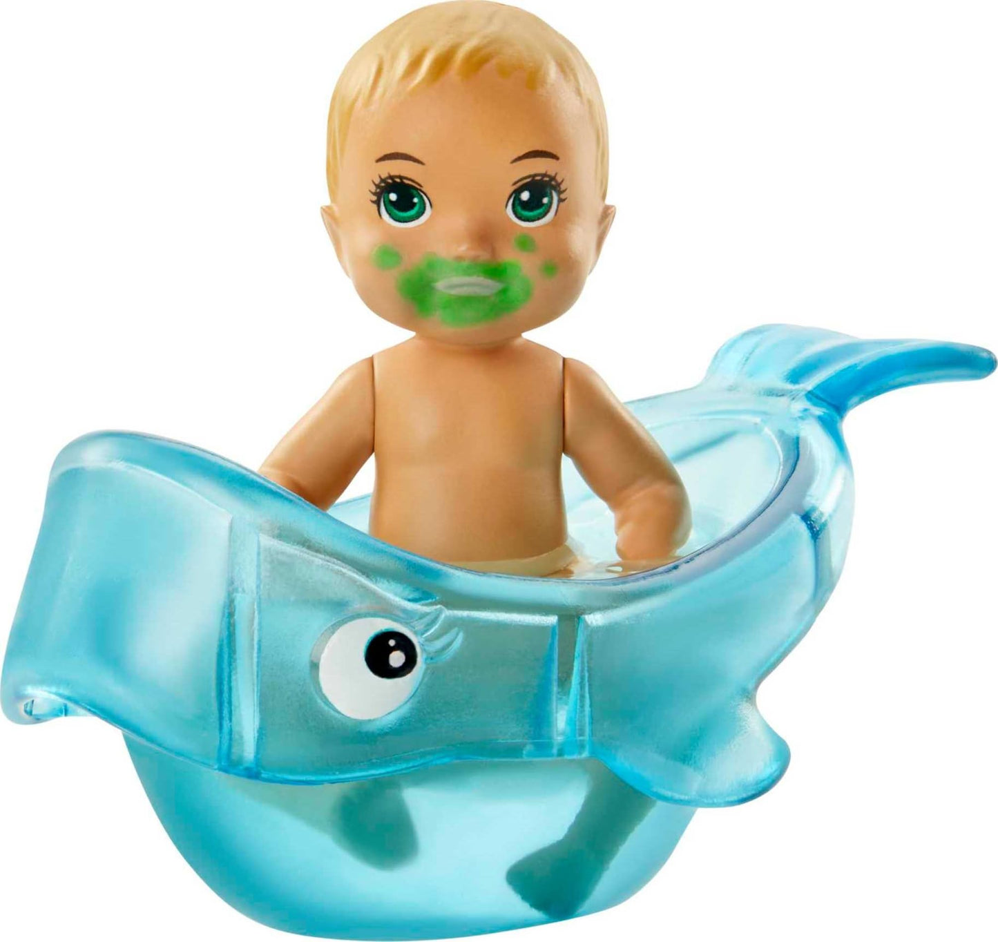 Barbie Skipper Babysitters Inc. Feeding and Bath-Time Playset with Color-Change Baby Doll, Bathtub, Popsicle Sponge and Bath-Time Accessories Including Duck-Shaped Towel