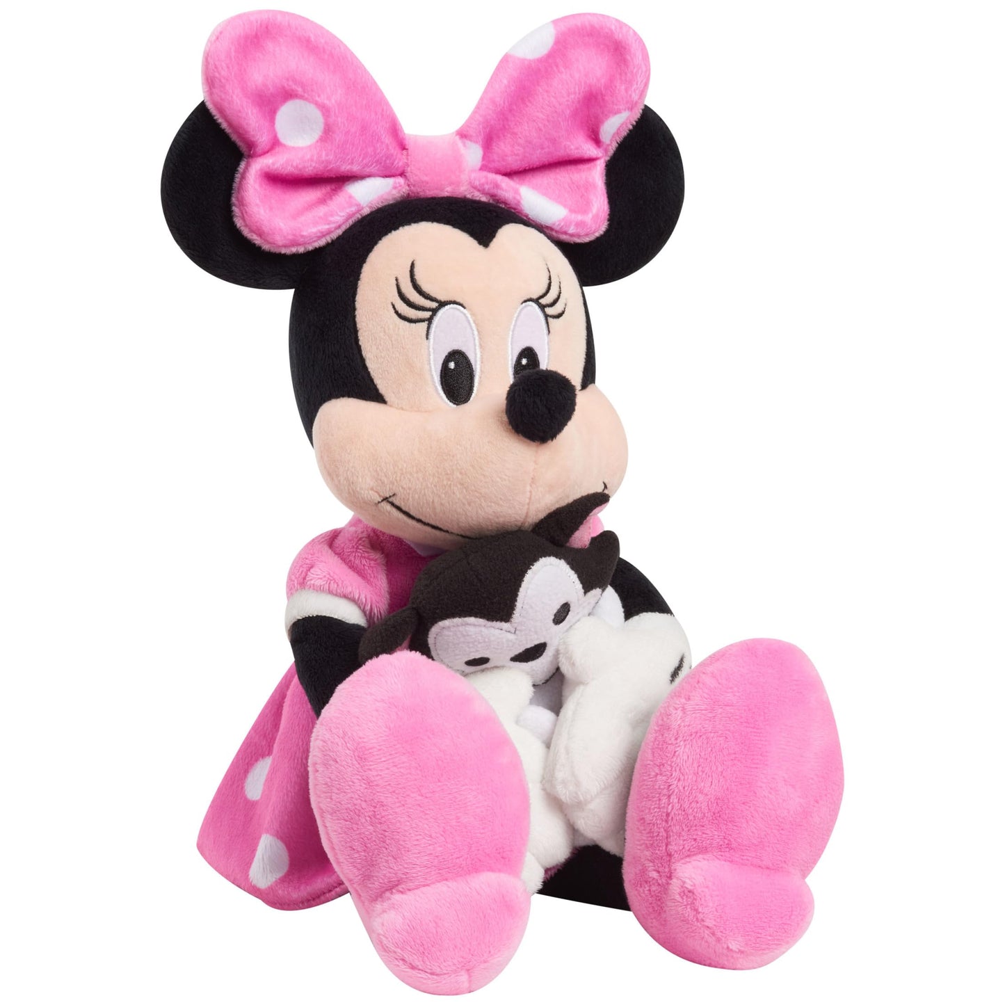Disney Classics Lil Friends Minnie Mouse and Figaro 16.5-inch Large Plushie Stuffed Animal, Kids Toys for Ages 2 Up by Just Play