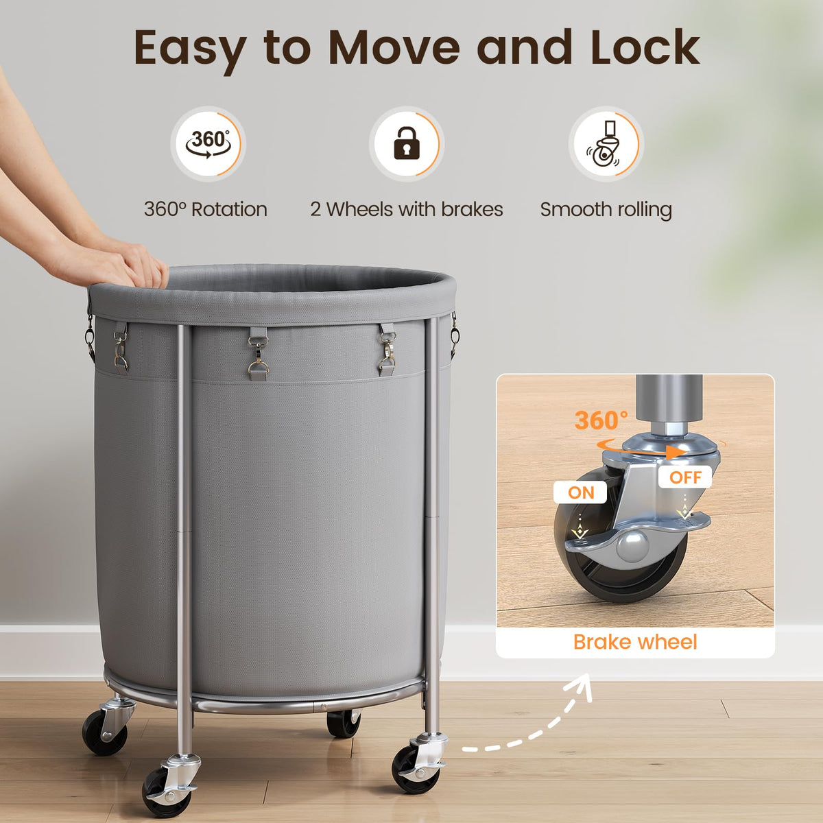 Laundry Basket with Wheels