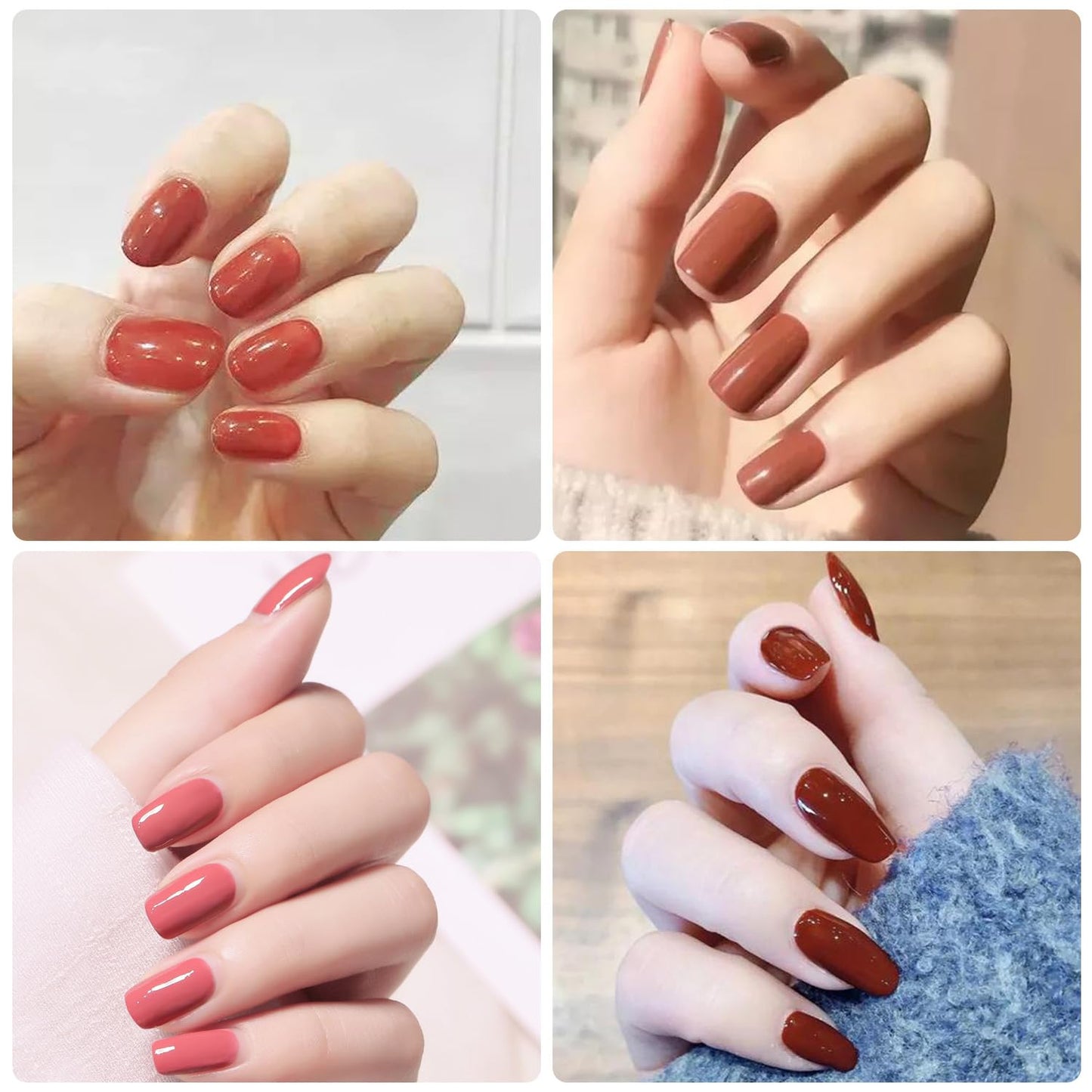 YECIRALA 20 Sheets 280 Pcs Red Nail Stickers Full Nail Wraps，Solid Nail Polish Strips for Women Girls Solid Nail Polish Stickers Stick On Nails Self Adhesive Gel Strips Press On Nails