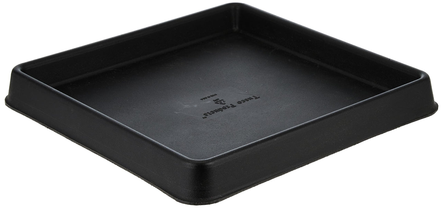 Tusco Products TRSQ12BK Square Tray Planter Saucer, Black