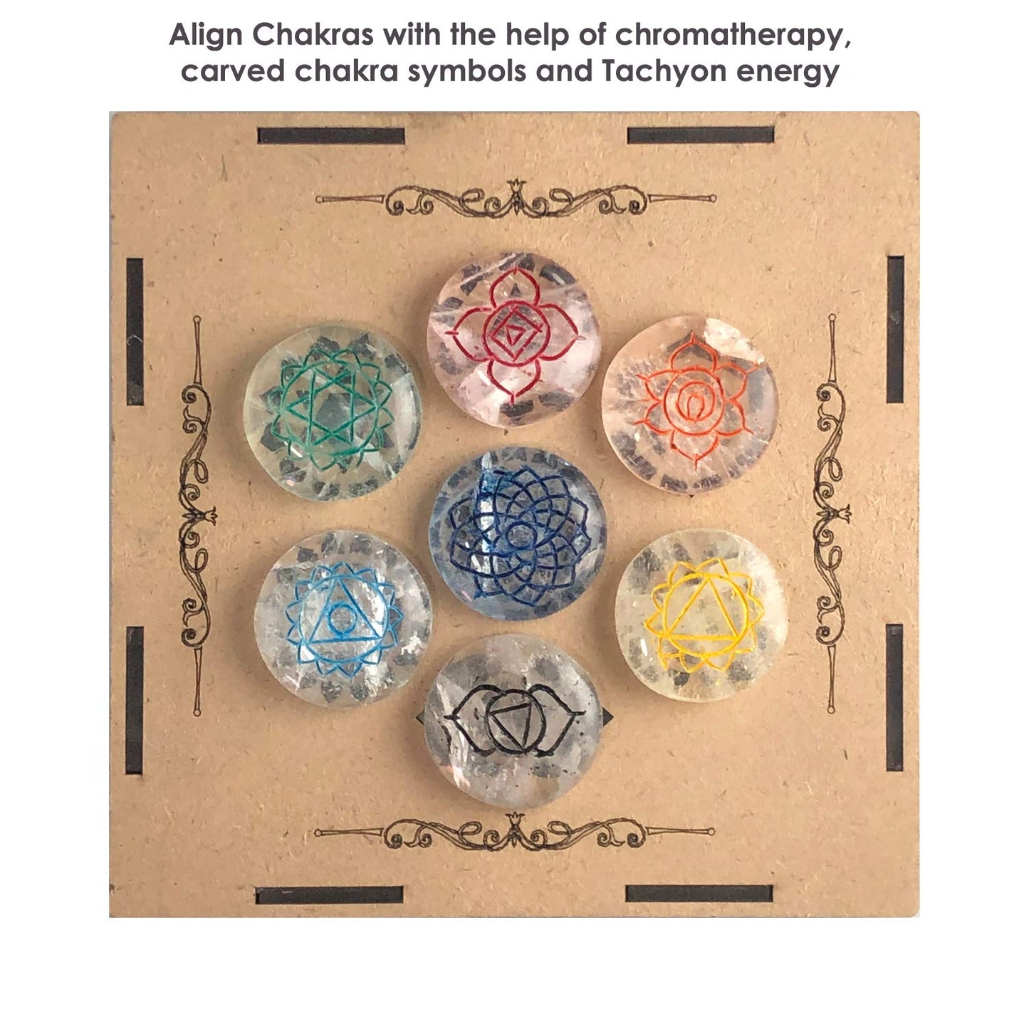 Crystal Quartz Chakra Healing Crystals Set – Tachyon Energy Stones for Meditation, Energy Alignment, Balancing Chakras – Root to Crown Chakra Kit – Spiritual Wellness & Reiki Tools