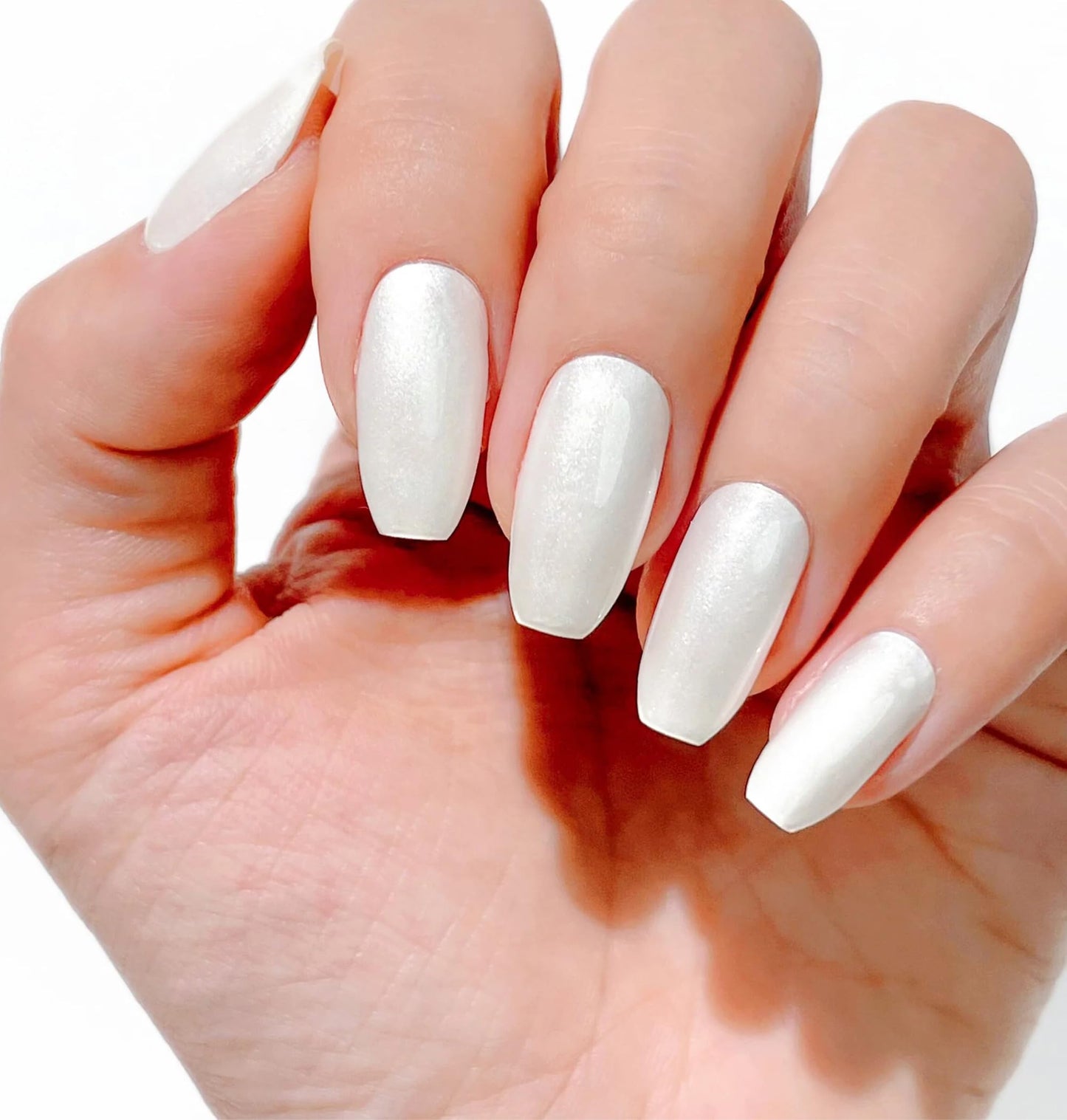 Kijibae Semi Cured Gel Polish Strips | 24pc UV LED Required Wraps | Gift Peel and Stick Nails | Coquette DIY Home Manicure | Press On Alternative (Chill Pearl)