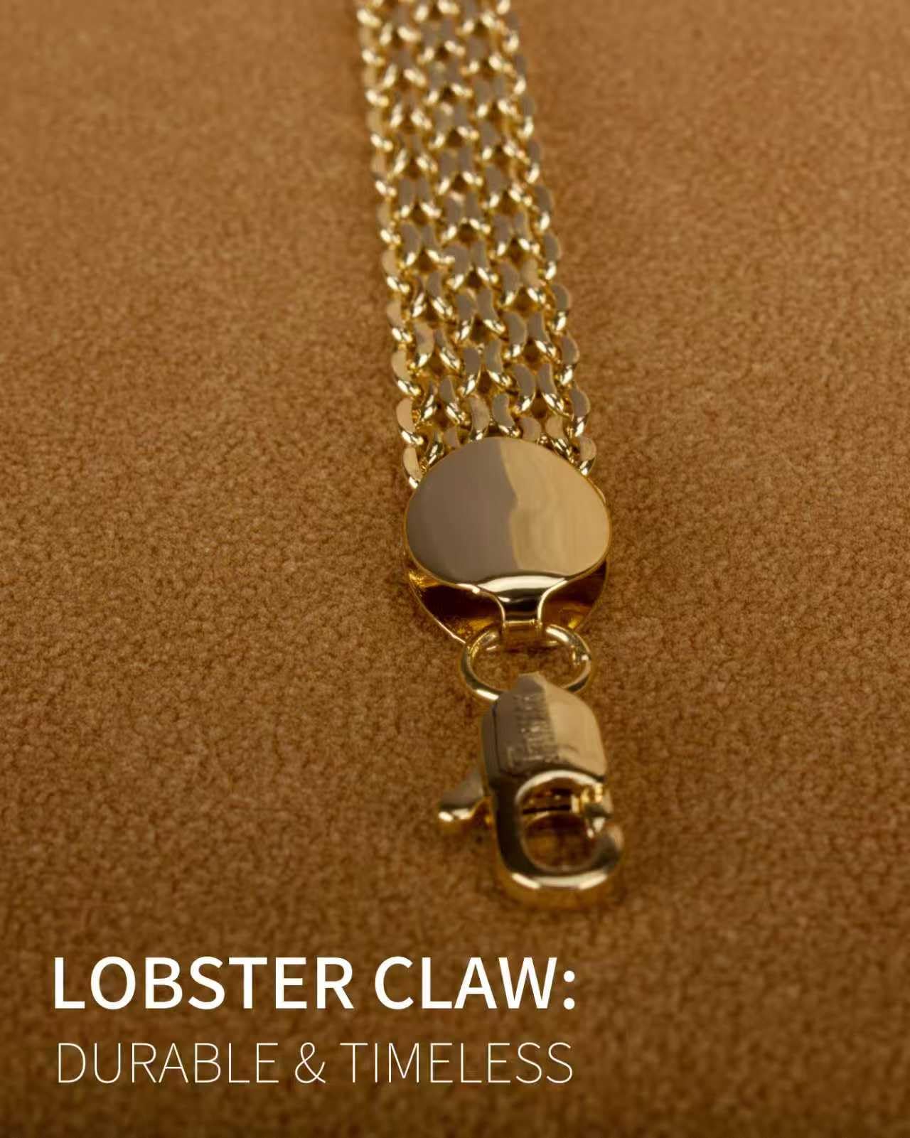 kptophk 14K Gold 10mm Mesh Chain Link Bracelet | Gold Bracelets For Women | Jewelry Gift (Size: 7.5inches)