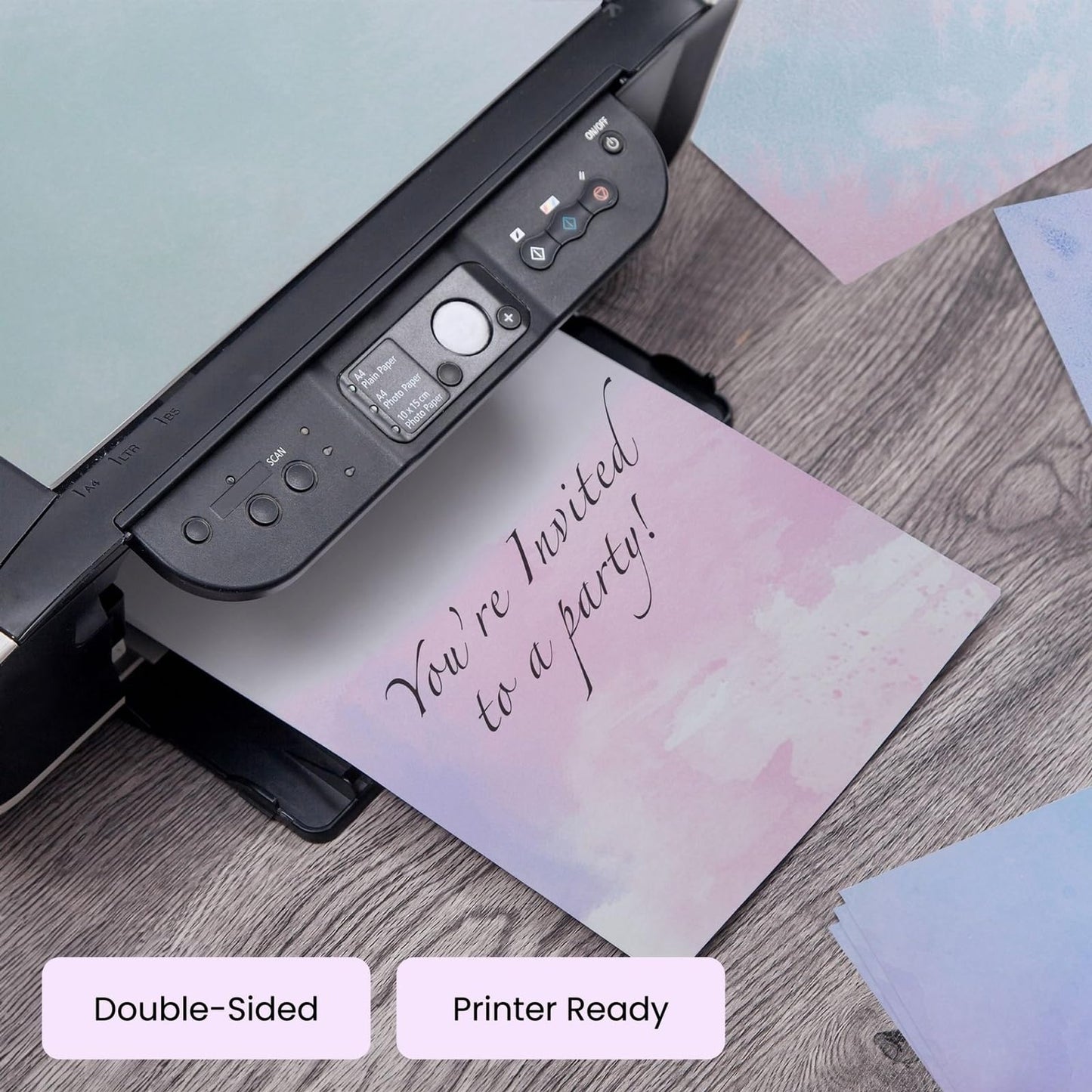 Paper Junkie Scrapbook Paper - 96 Double-Sided Sheets, 8.5 x 11 In - Pastel Watercolor Printer Paper - Cardstock for Crafts, Letter Writing & Stationery