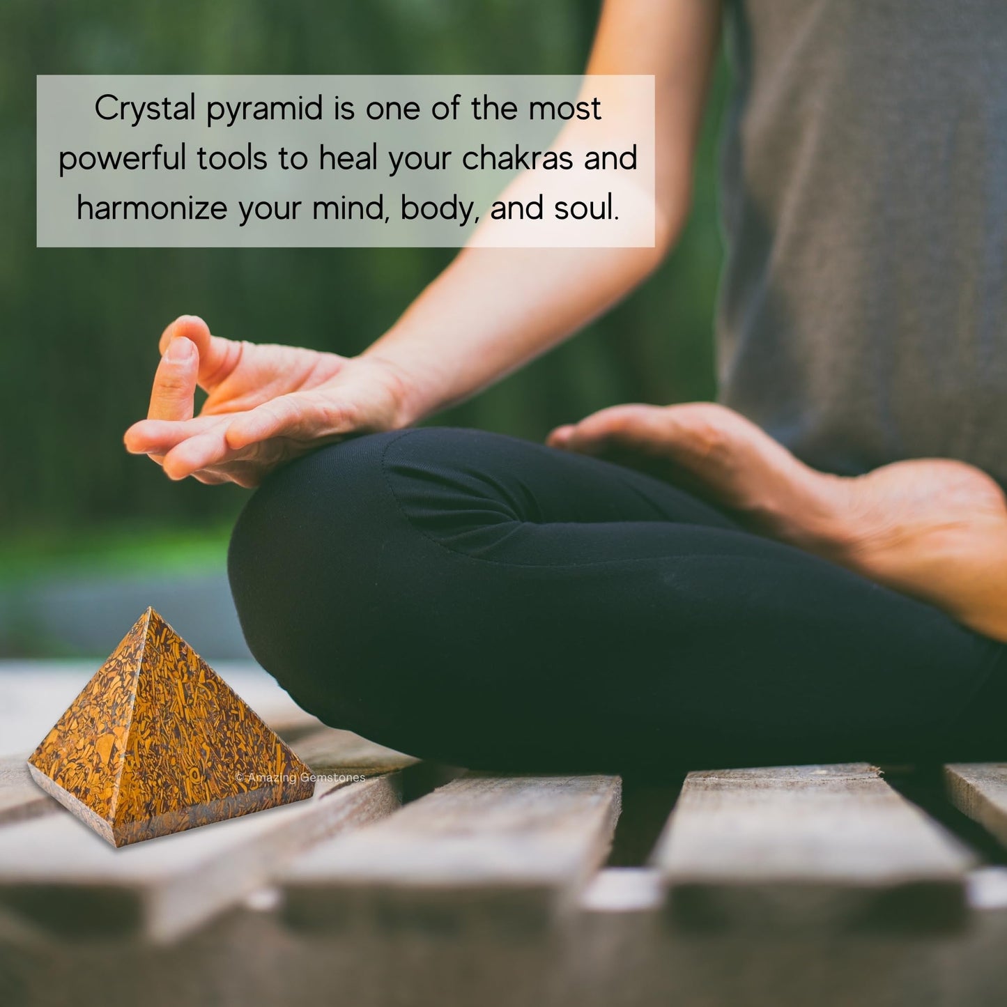 Amazing Gemstone Mariyam Jasper Pyramid Crystal Healing Stones - 1.5" Great Pyramid Figurine of Natural Stone Pyramid for Meditation, Reiki, Chakra Balancing and Crystal Pyramids Grid