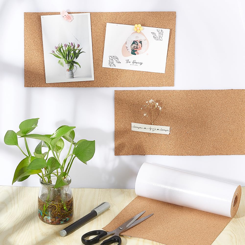 BENECREAT 78.7x11.8inch Self-Adhesive Burlywood Cork Rolls, 3mm Cork Sheets, Cork Board Mats, Coasters, DIY Handicrafts