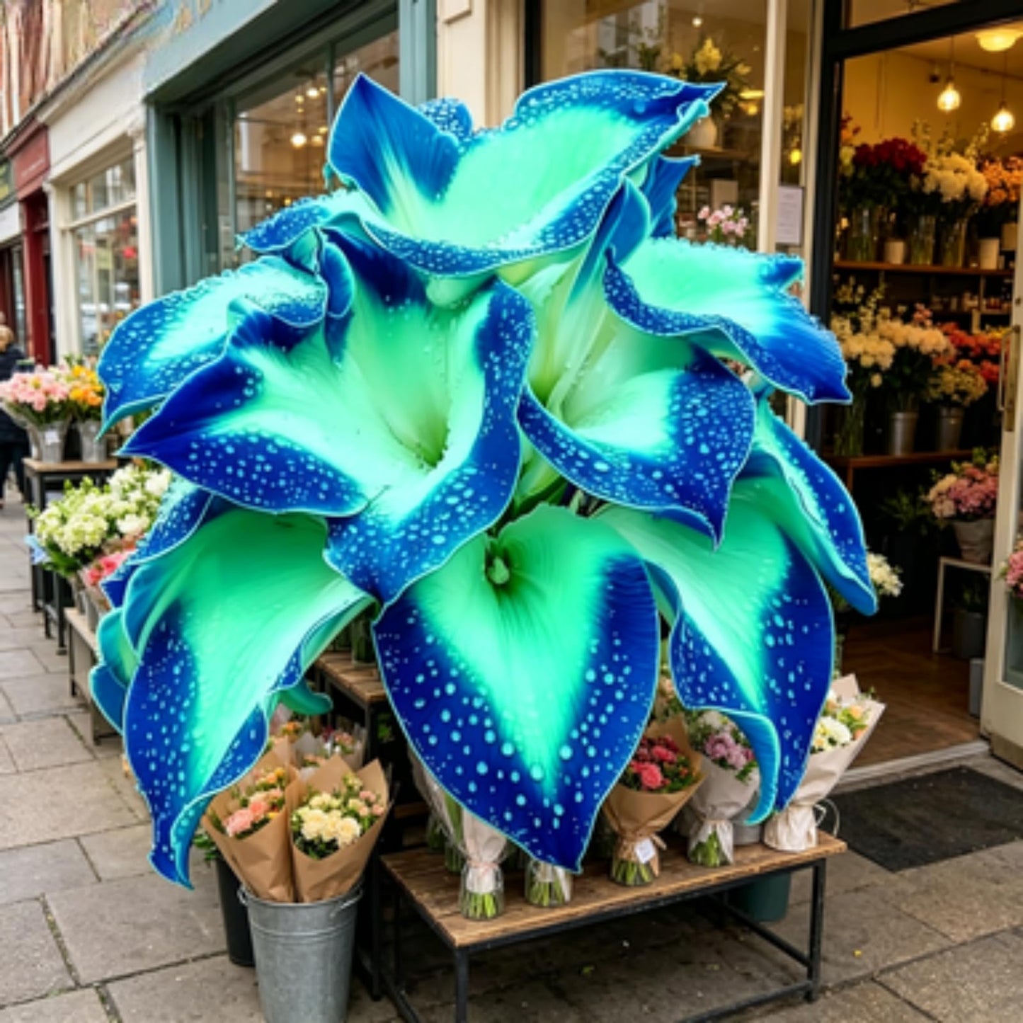 JWDSKT Compact Elephant Ear for Garden Display-Dramatic Foliage, Suitable for Shade Gardens, Low Maintenance(Blue) (6)