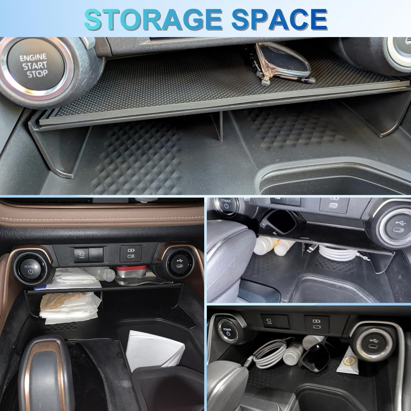 Qlhshop Middle Center Console Organizer for Toyota Grand Highlander 2026 2025 2024 Front Console Insert Divider Tray Secondary Storage Cubby Interior Accessories - (Not for Highlander)