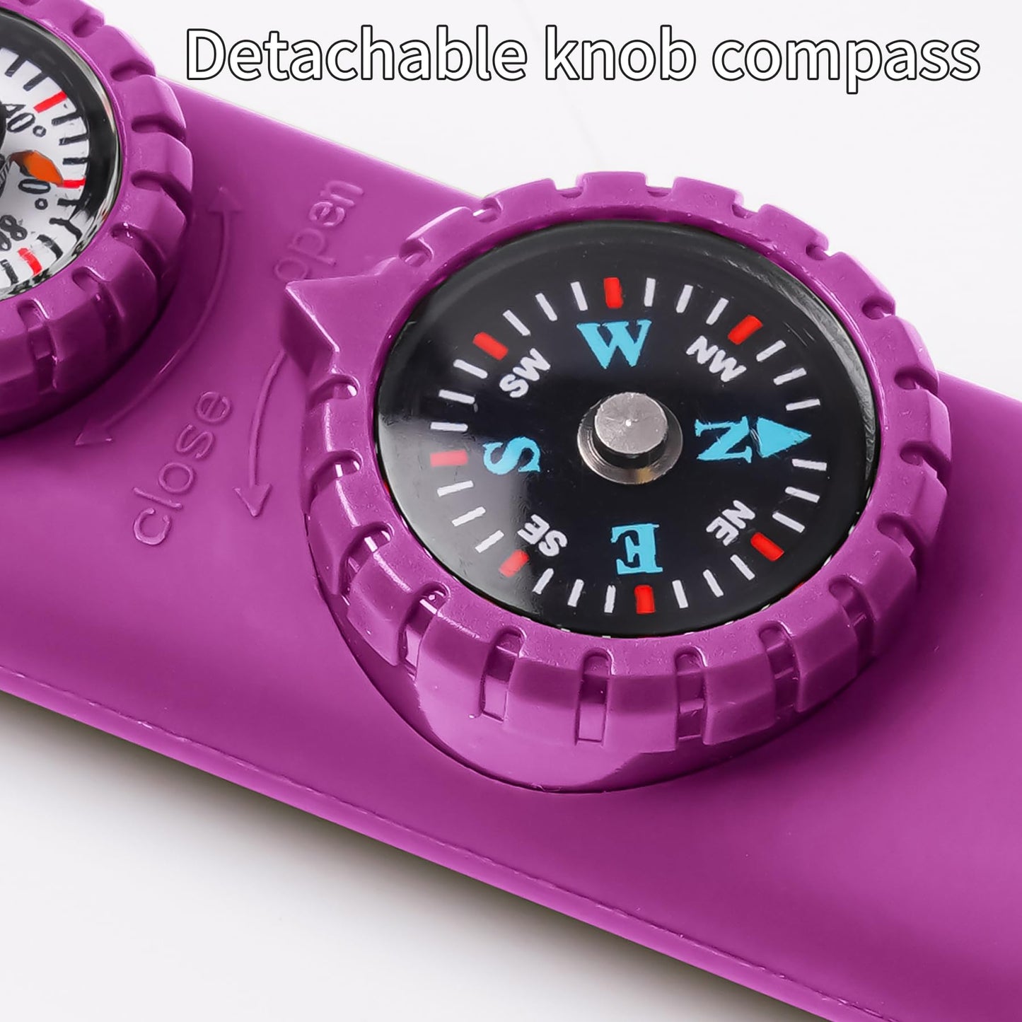 Multifunctional Survival Emergency Whistle for Kids with Compass Hiking Survival, Thermometer & Neck Lanyard | Emergency Safety Gear for Hiking, Camping, Kayaking, Boating, Climbing（Rose Purple）