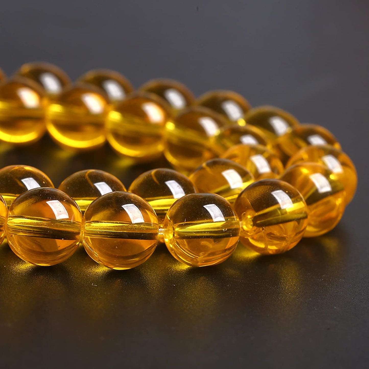 6MM 63PCS Yellow Glass Spacer Loose Beads for Jewelry Making DIY Bracelet Necklace