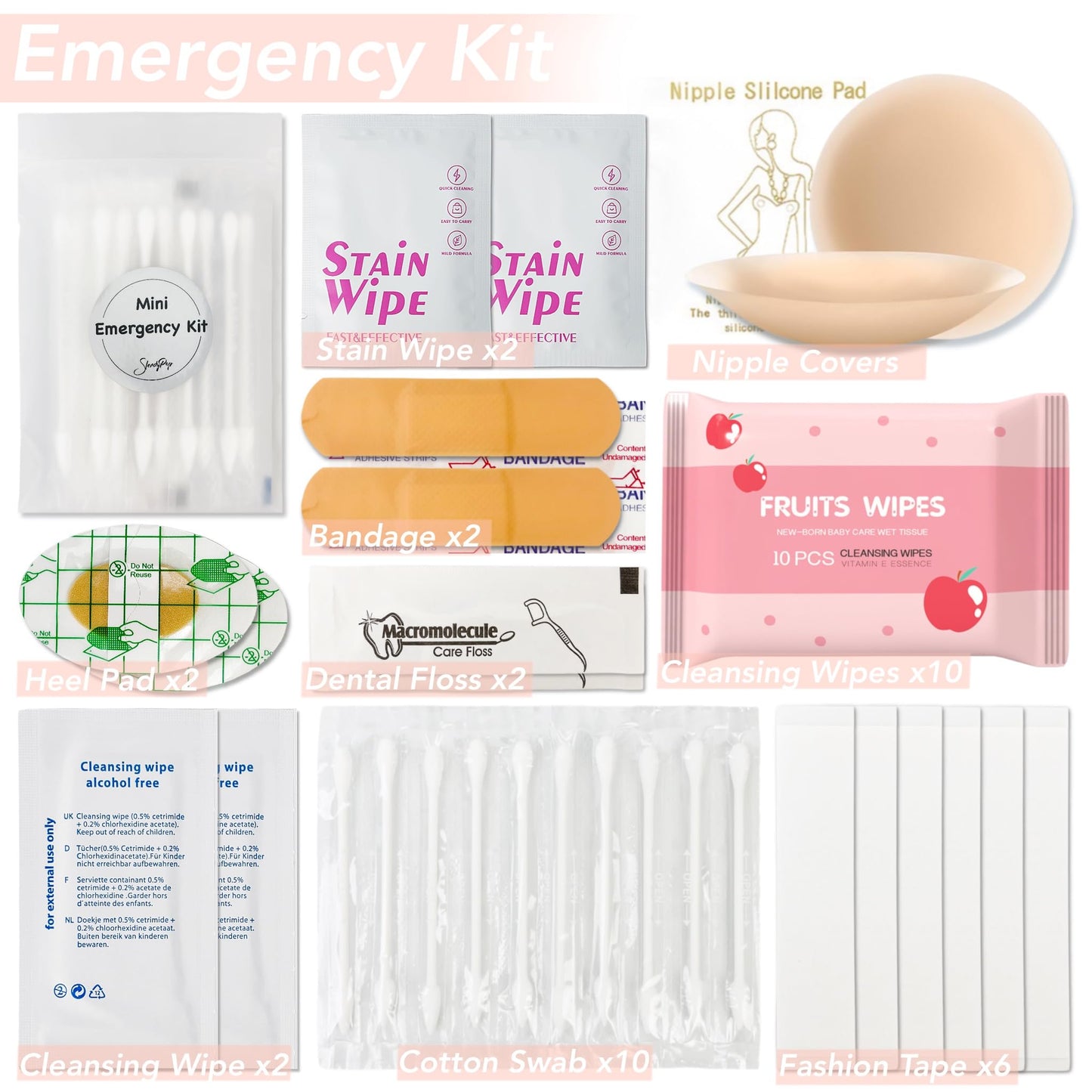 Wedding Gift Set Emergency Kit for Women 39 Essentials For Brides Daily Use All-In-One Travel Kit Women's Survival Kit For Team Bride (White)