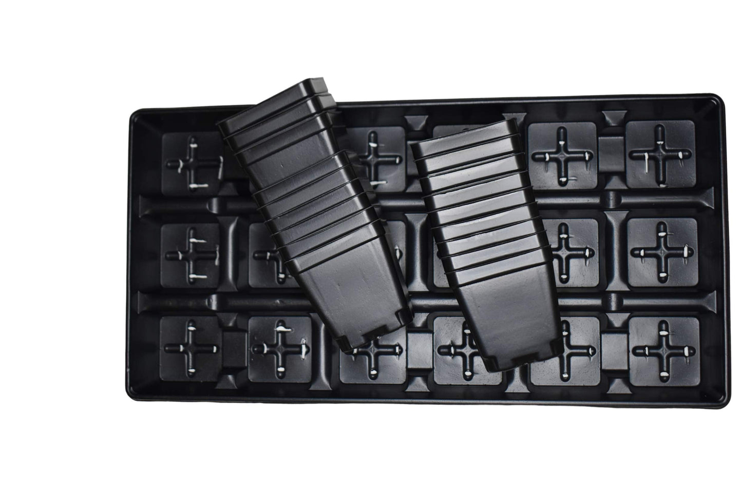 Landmark Plastics Set of 3 Trays Plus 54 POTS - 3.5" Square pots