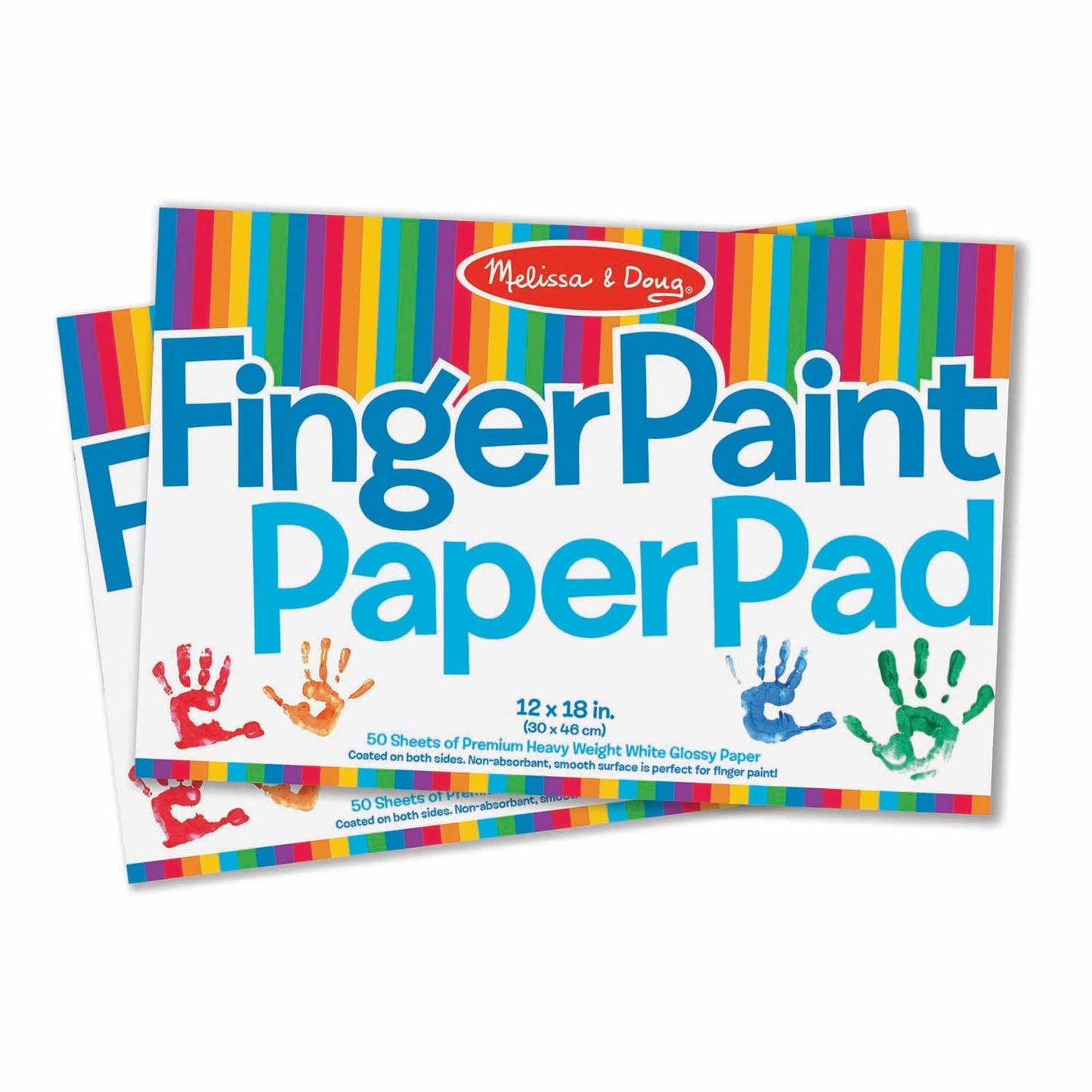 Melissa & Doug Finger Paint Paper Pad (2-Pack, 50-Sheets Each) - 12x18 Inch Art Paper for Kids Activities, Arts and Crafts, and Homeschool Essentials - FSC Certified