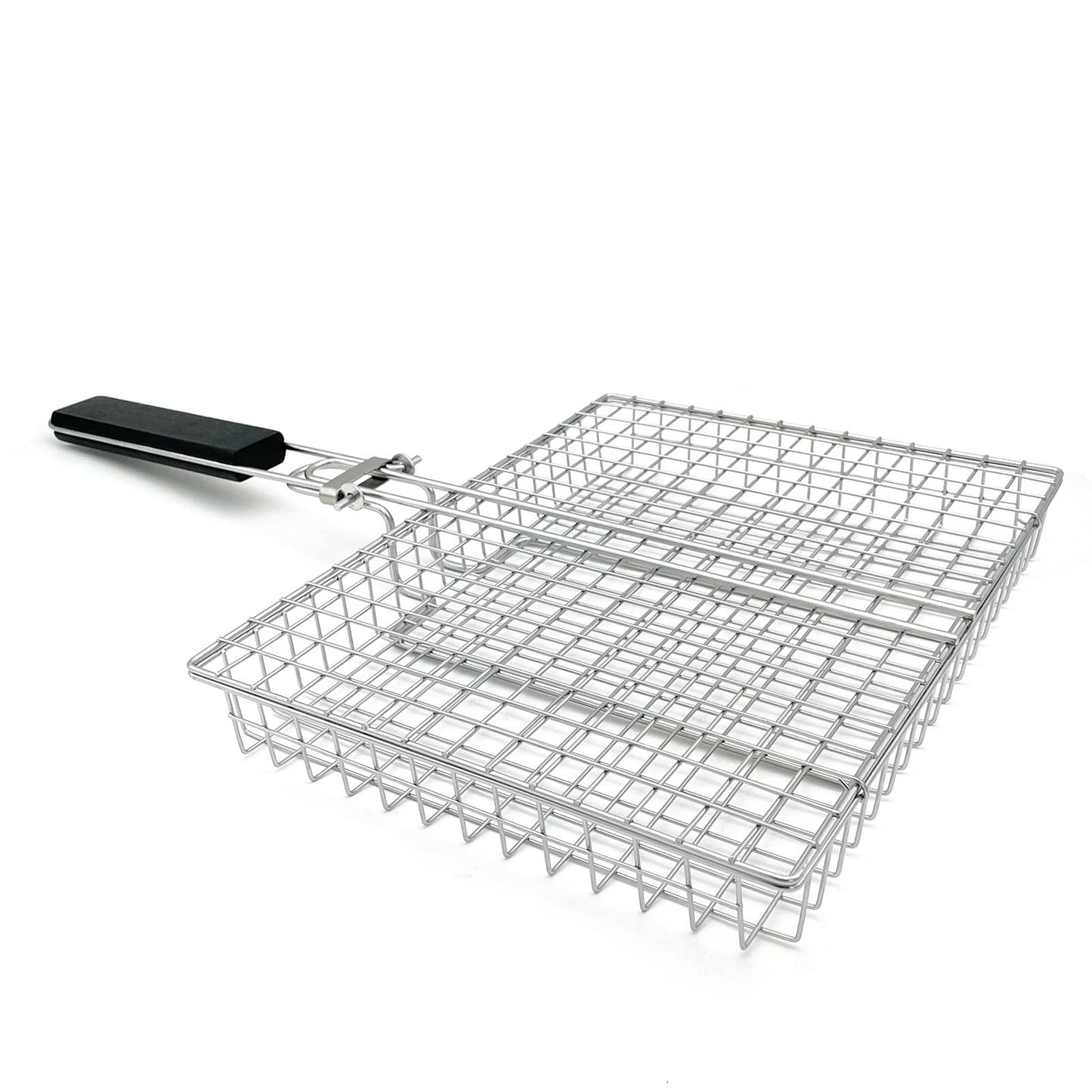 HTIAM Large Capacity Barbeque Grill Basket With Brush BBQ Tong Deeper Grilling Rack Havy Duty Stainless Steel BBQ Accessories Set