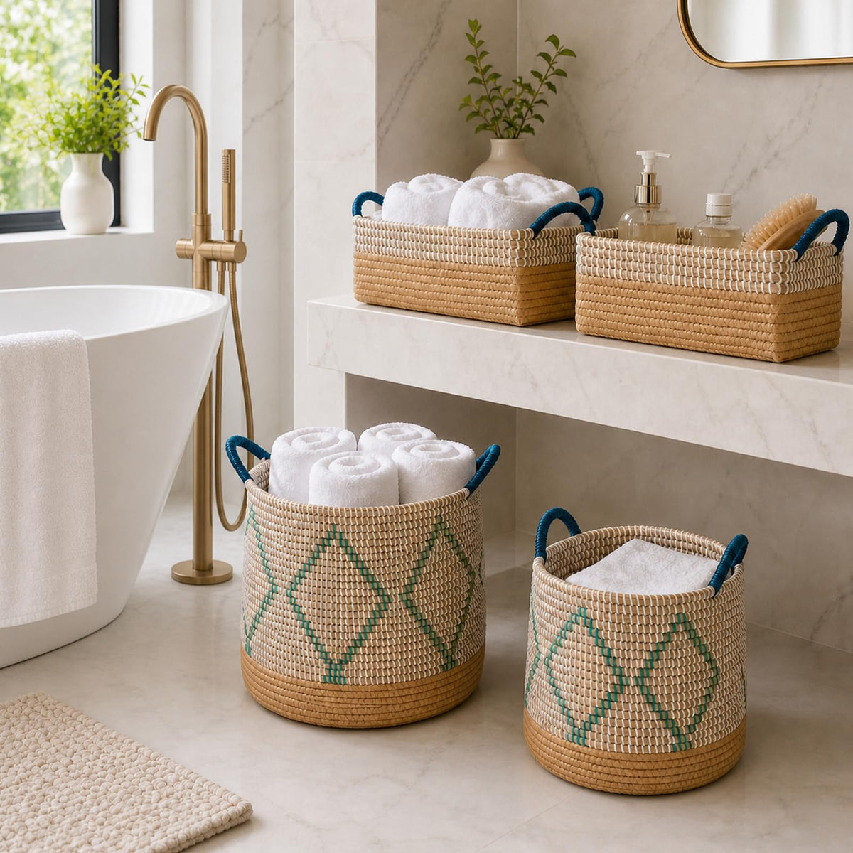 Handwoven Sea Grass Storage Baskets Set of 4 (4 Count)