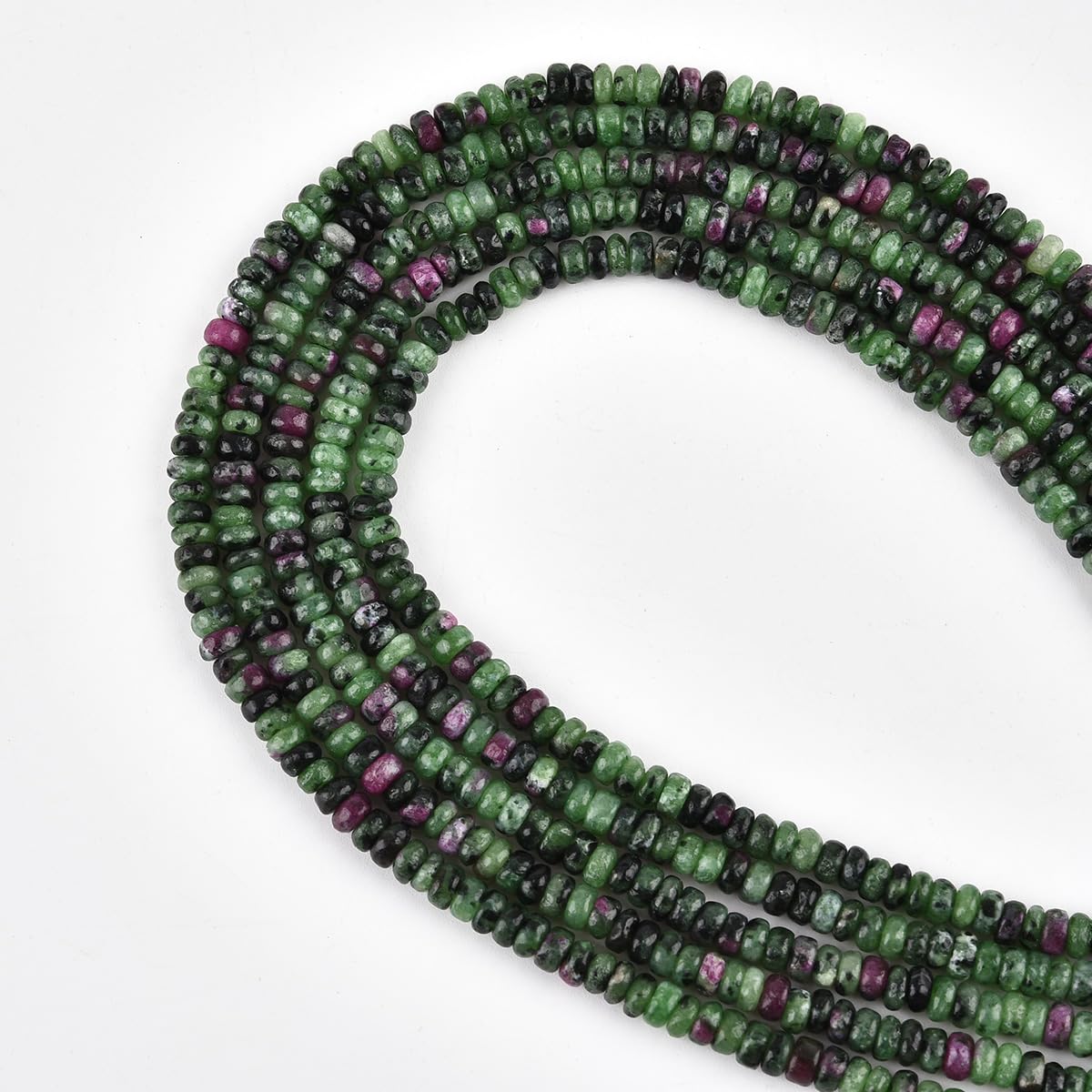 160pcs 4x2mm Natural Ruby Zoisite Disk Rondelle Spacer Stone Semi Precious Gemstone Loose Beads for Jewelry Making 15 Inch