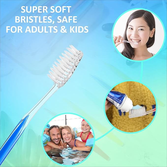 Patelai Disposable Toothbrushes Individually Wrapped Toothbrushes Medium Soft Bristle Tooth Brush Manual Disposable Travel Toothbrush Set for Adults Kids Travel Toiletries, 4 Colors (100 Pieces)