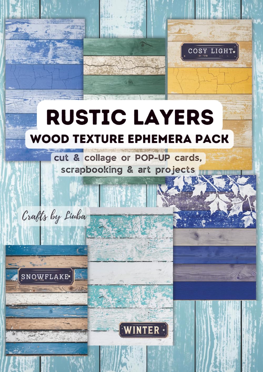 RUSTIC LAYERS. Wood Texture Ephemera Pack: for Scrapbooking, POP-UP cards & Art Projects