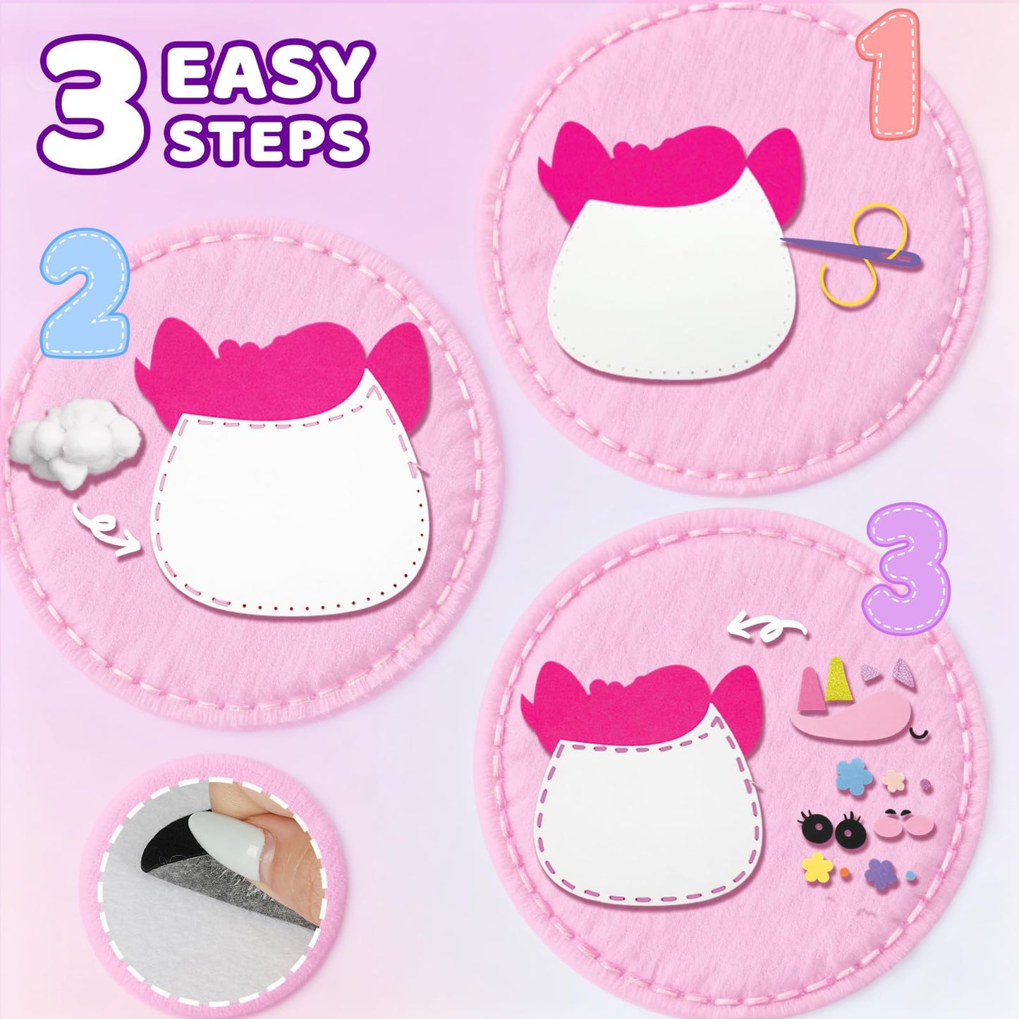 powerful xishan Sewing Kit for Kids, Unicorn 9 Thick Easy DIY Projects Sewing Kits, Beginners Girls Arts & Crafts for Ages 5+, Instructions & Felt, Birthday Gifts, Enlightenment