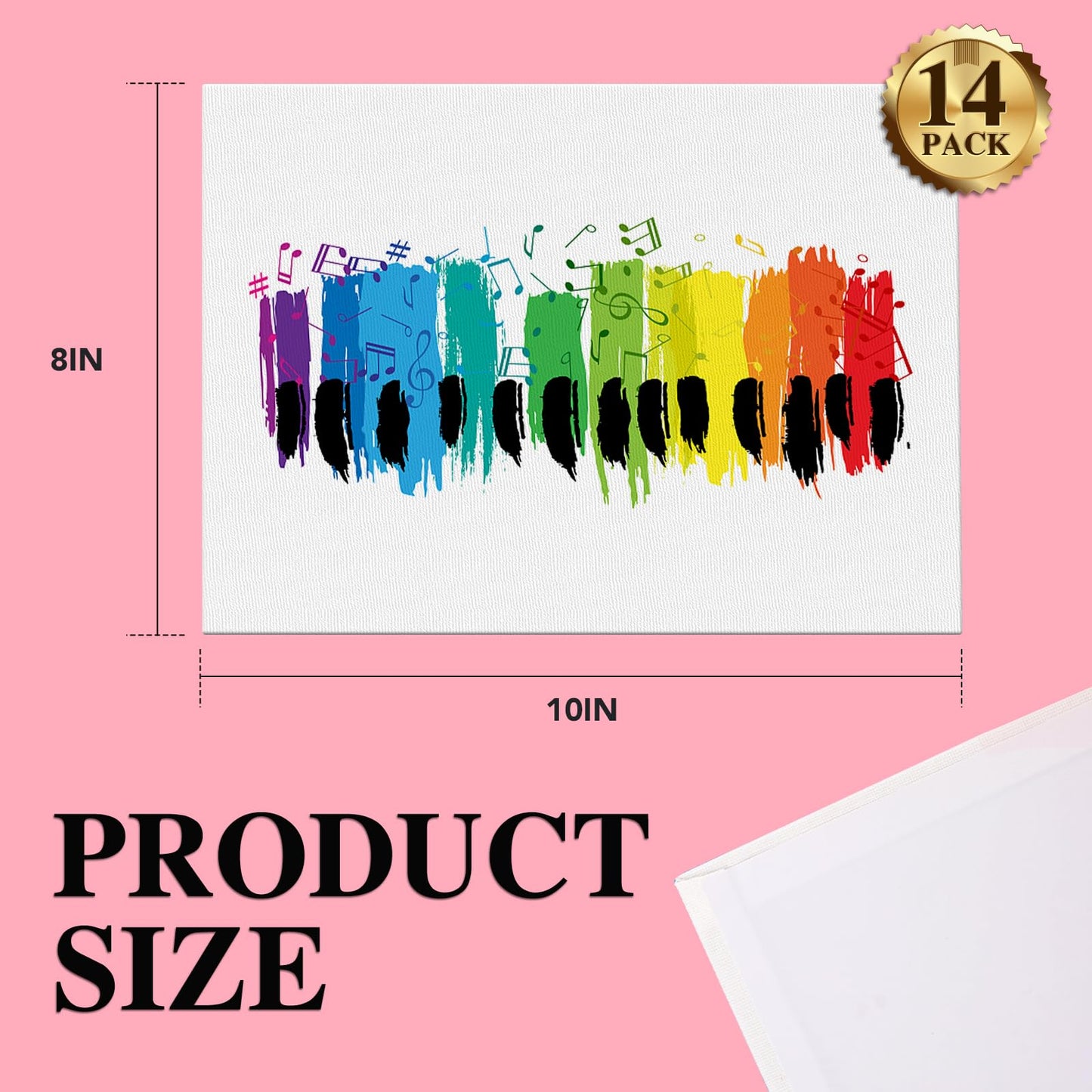 ESRICH Canvases for Painting 8x10In,14 Pack Blank Canvas Boards Bulk - Cotton Art Canvas for Oil, Acrylic & Watercolor Painting.