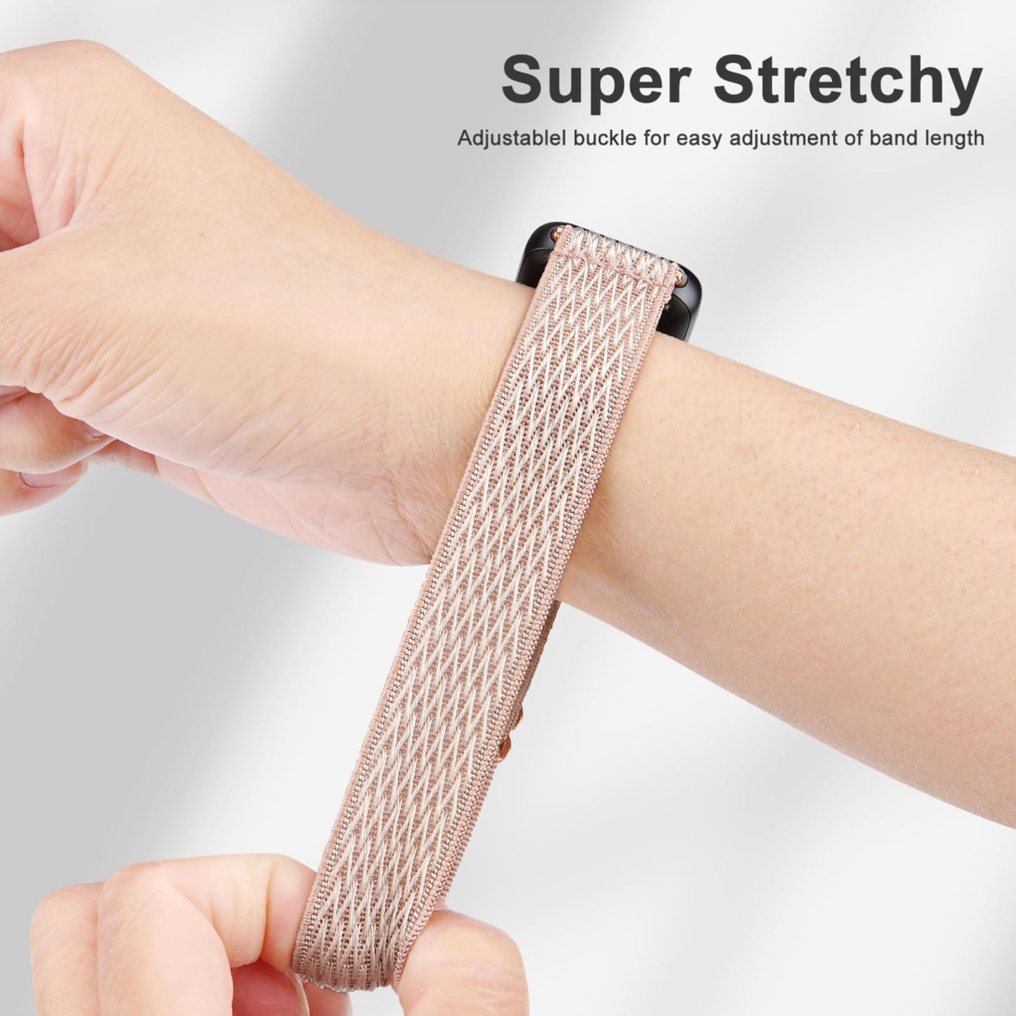 Tovimall 3 Pack ID208 Plus Smart Watch Bands for Fitpolo/Quican/Aeac/Tensky ID208 Plus Smartwatch, 22mm Elastic Nylon Replacement Wristband Adjustable Straps for man woman