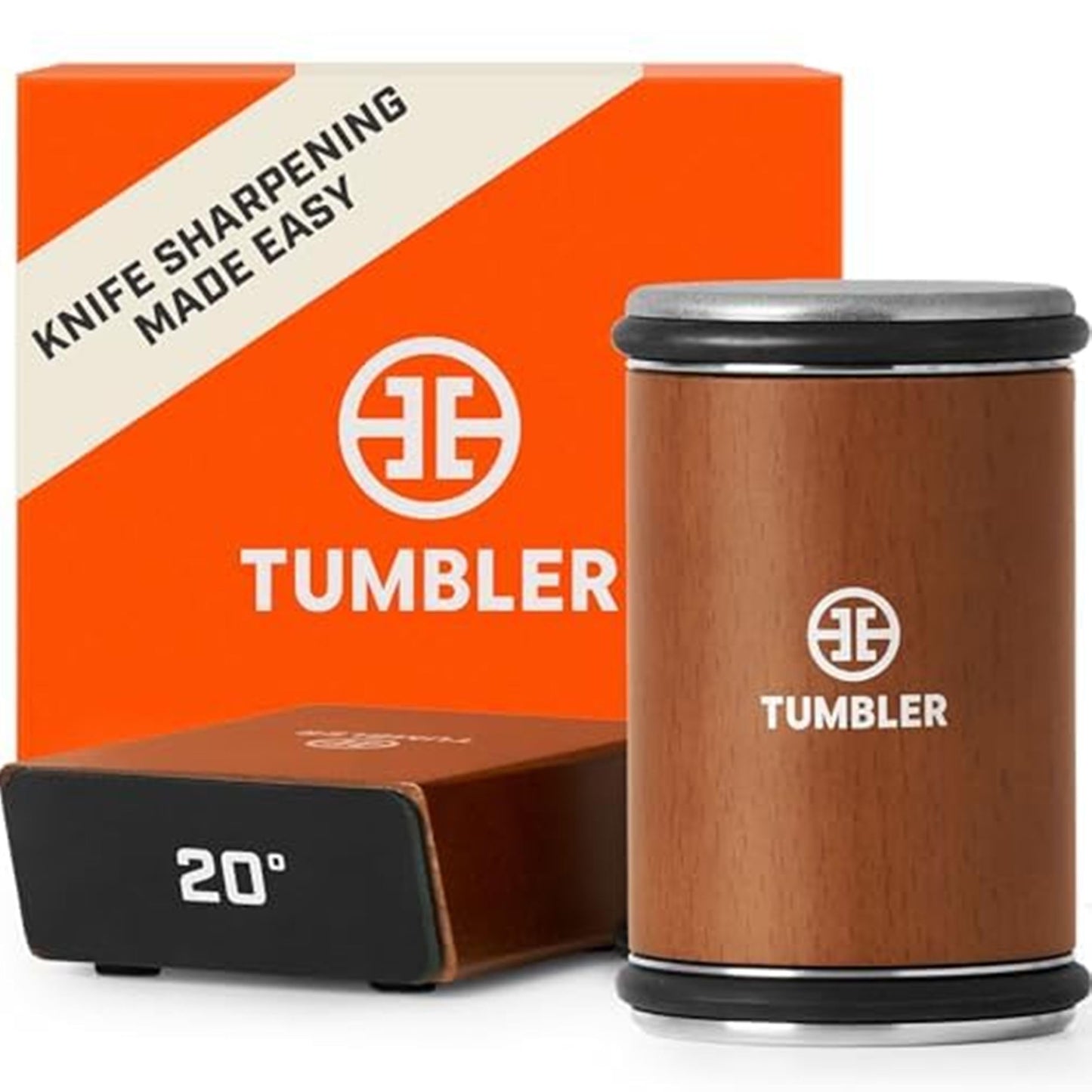 The Original Tumbler Rolling Knife Sharpener™ - Knife Sharpening Made Easy - Knife Sharpener Tool for Kitchen, Outdoor & Utility Knives - 15 & 20° Angles - Ultimate Gift for Father's Day