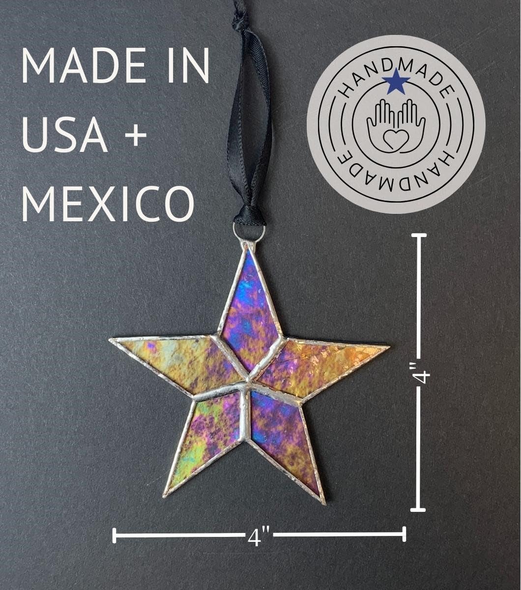Handmade Iridescent Stained Glass Star with Heartfelt Congratulation Message (Congrats) - Graduation Gift/New Job Congrats/New Chapter Gift/Best Wishes for New Beginnings (Congrats)