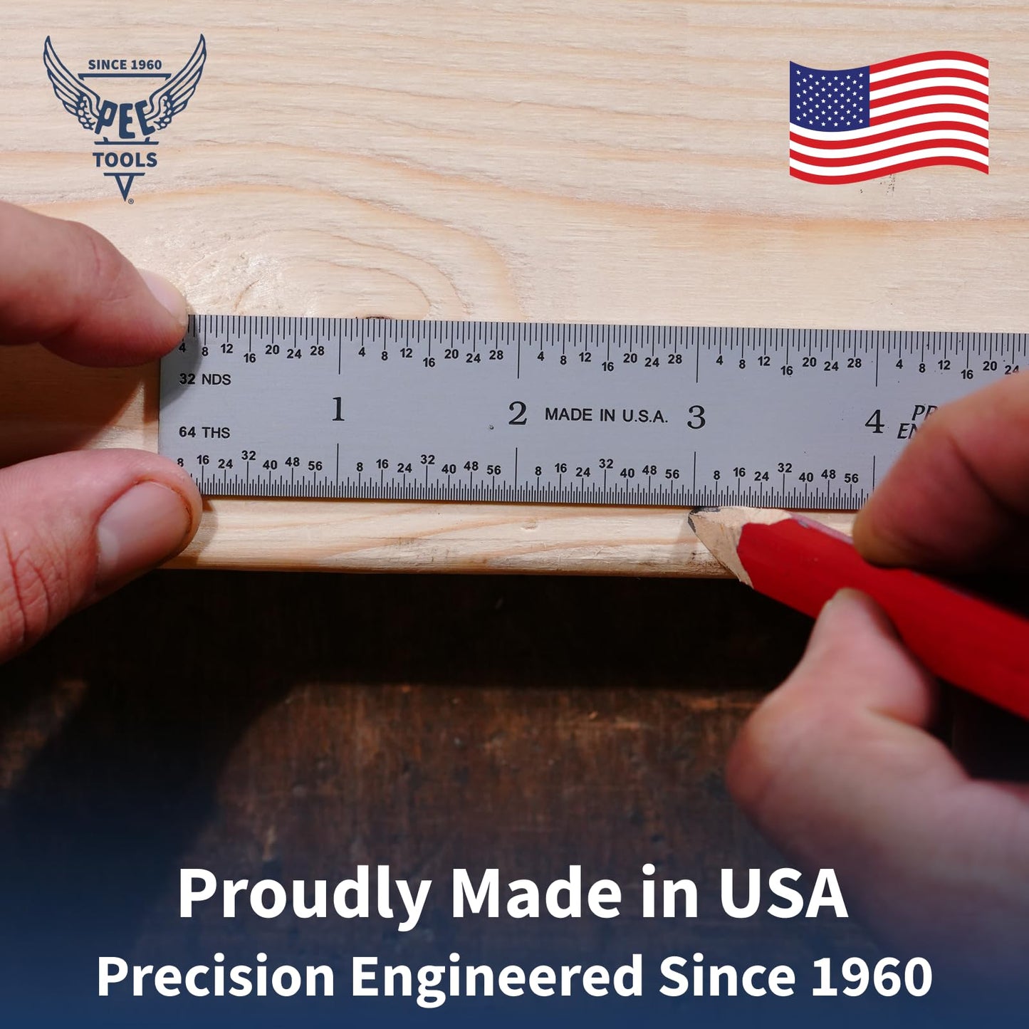PEC Tools 6” Flexible Machinist Rule, Spring Tempered Steel Ruler with Satin Chrome Finish, 1/50" Thick x 1/2" Wide, Metal Ruler with Inch Graduation(3R), High Precision Measuring Tool, Made in USA