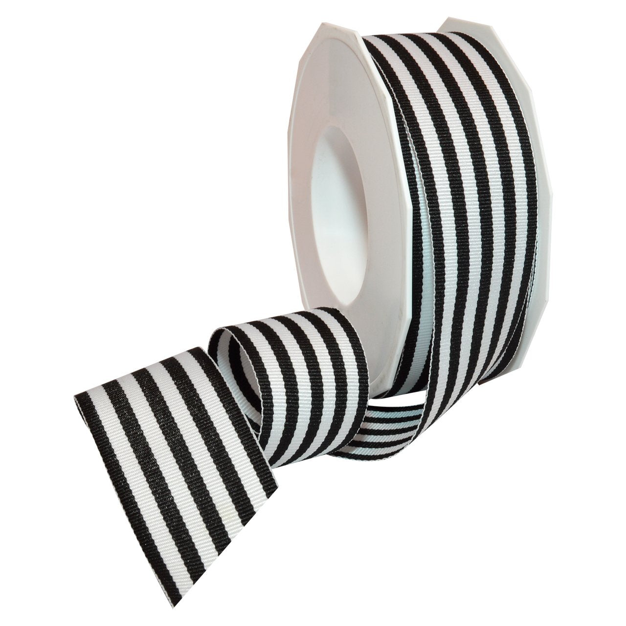 Morex Ribbon Striped Polyester Grosgrain Ribbon, Party Decorations, Gift Wrapping, Fun Patterns, 1-1/2" by 20 yd., Black