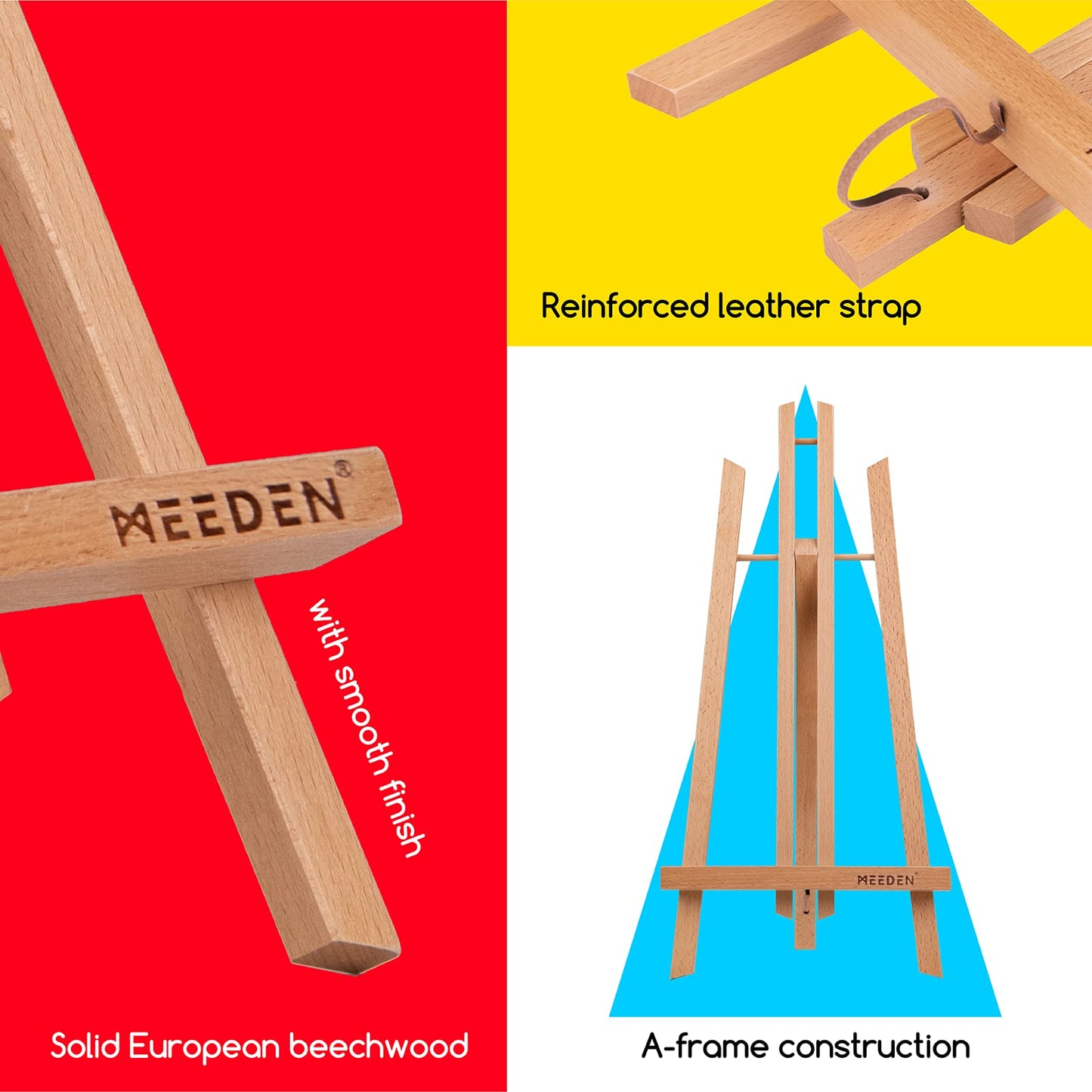 MEEDEN 6 Pack 20 Inch Art Beech Wooden Tabletop Easel for Sign Painting - Small Canvas Stand for Kids Adults