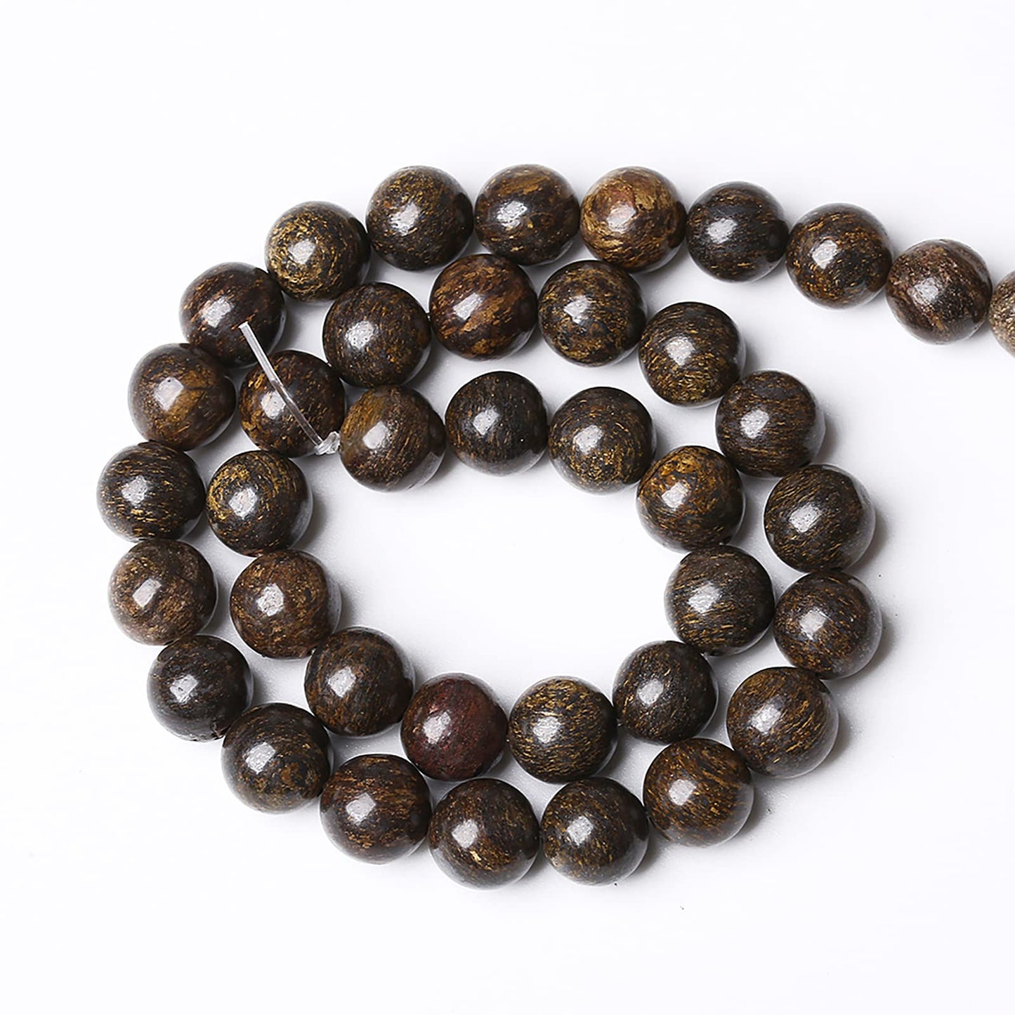 58pcs 6mm Natural Stone Beads Brown Bronzite Gemstone Round Loose Beads for Jewelry Making DIY Bracelet Necklace