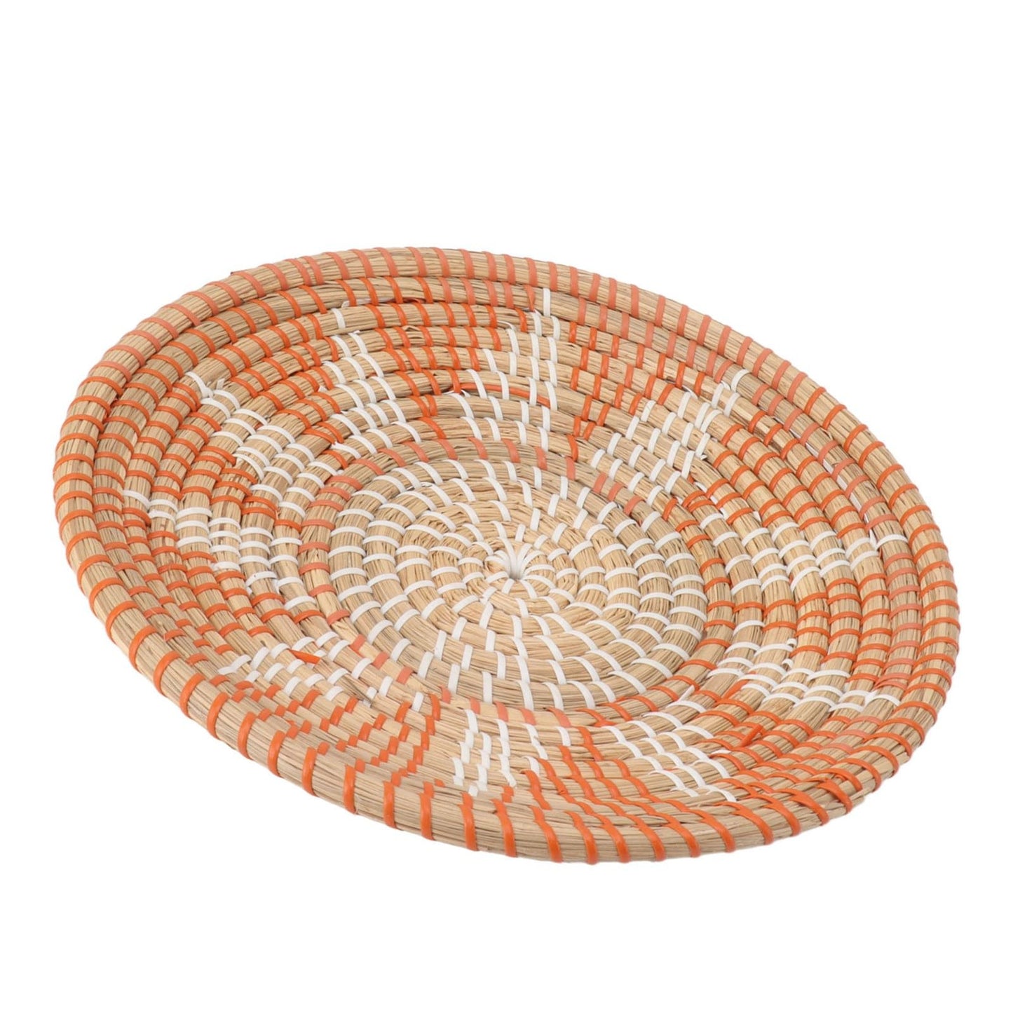 Lybunair Round Grass Wall Ornaments 35cm Diameter Handwoven Hanging Baskets for Living Room and Kitchen (Style One)
