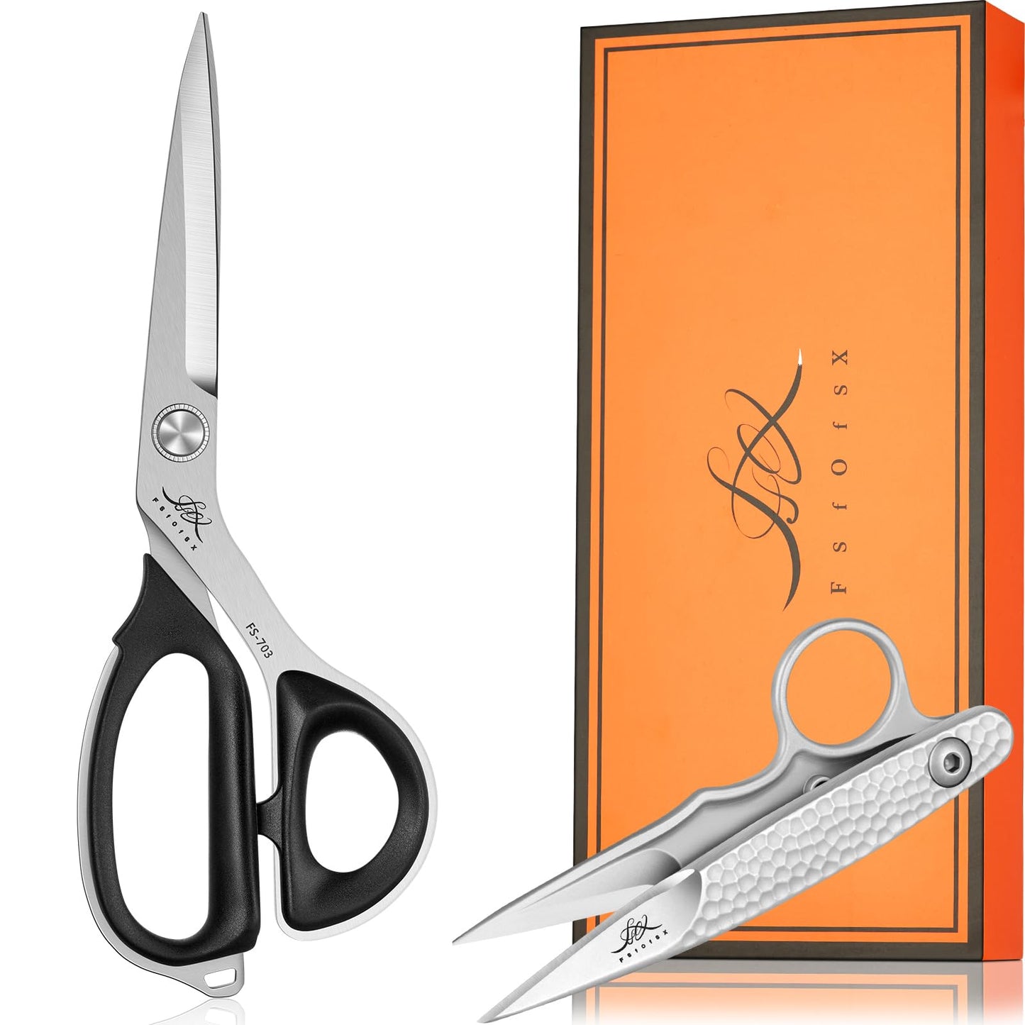Fabric Scissors Tailor Sewing Shears Heady Duty Multi-Purpose Integral Molding Scissors for Fabric Cutting Leather Dressmaking Comfort Grip Professional Sharp Cloth Scissor (10inch)
