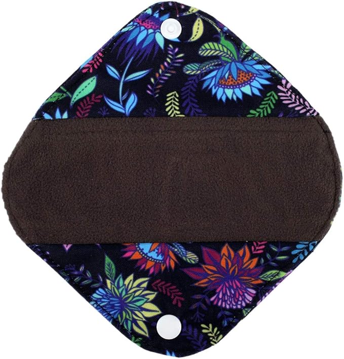 5 Cloth Menstrual Pads 1 Wet Bag XS Panty Liners Reusable Washable (Retro Floral, XS Panty Liners)