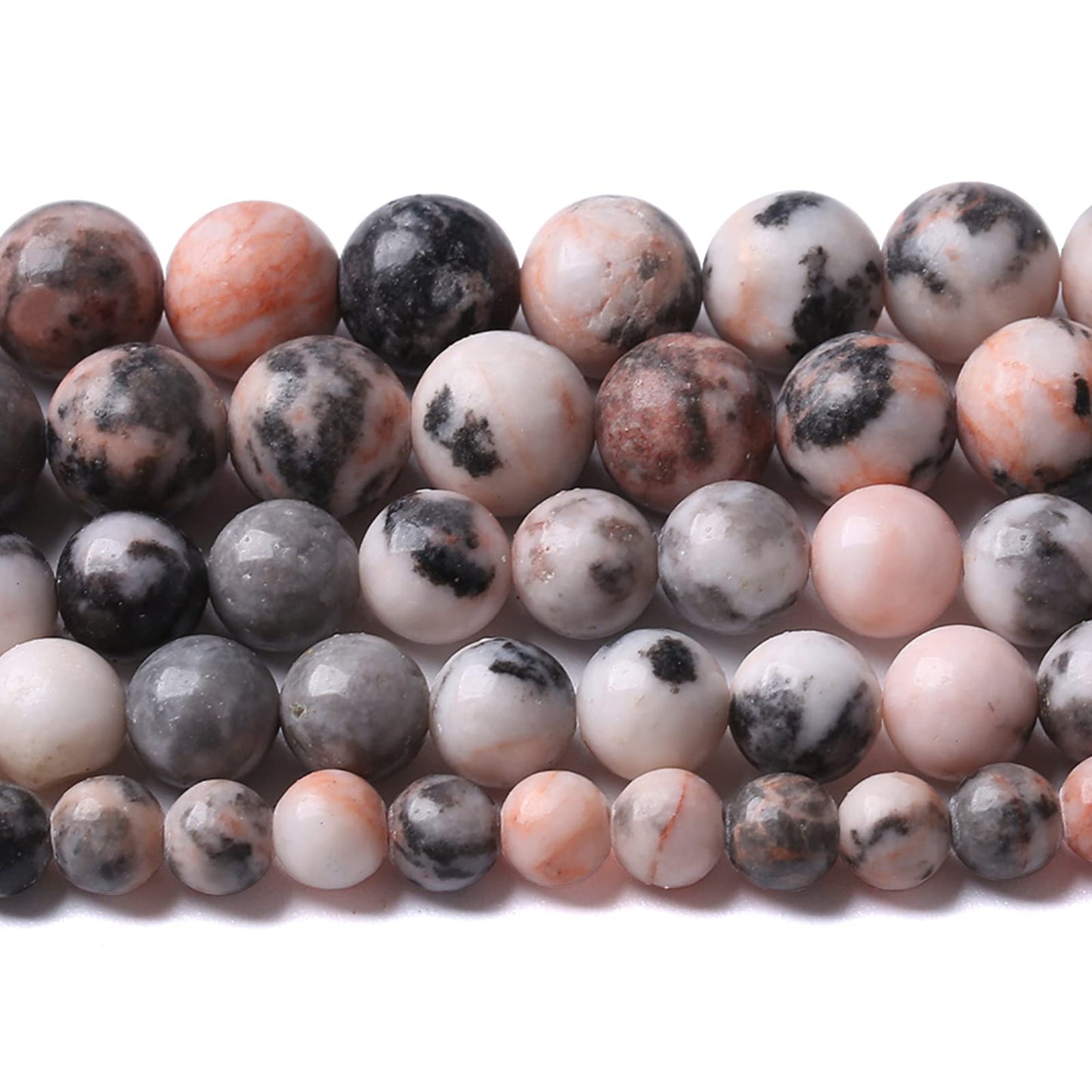 6mm 60pcs Natural Stone Pink Zebra Jasper Loose Beads for Jewelry Making DIY Bracelet Necklace