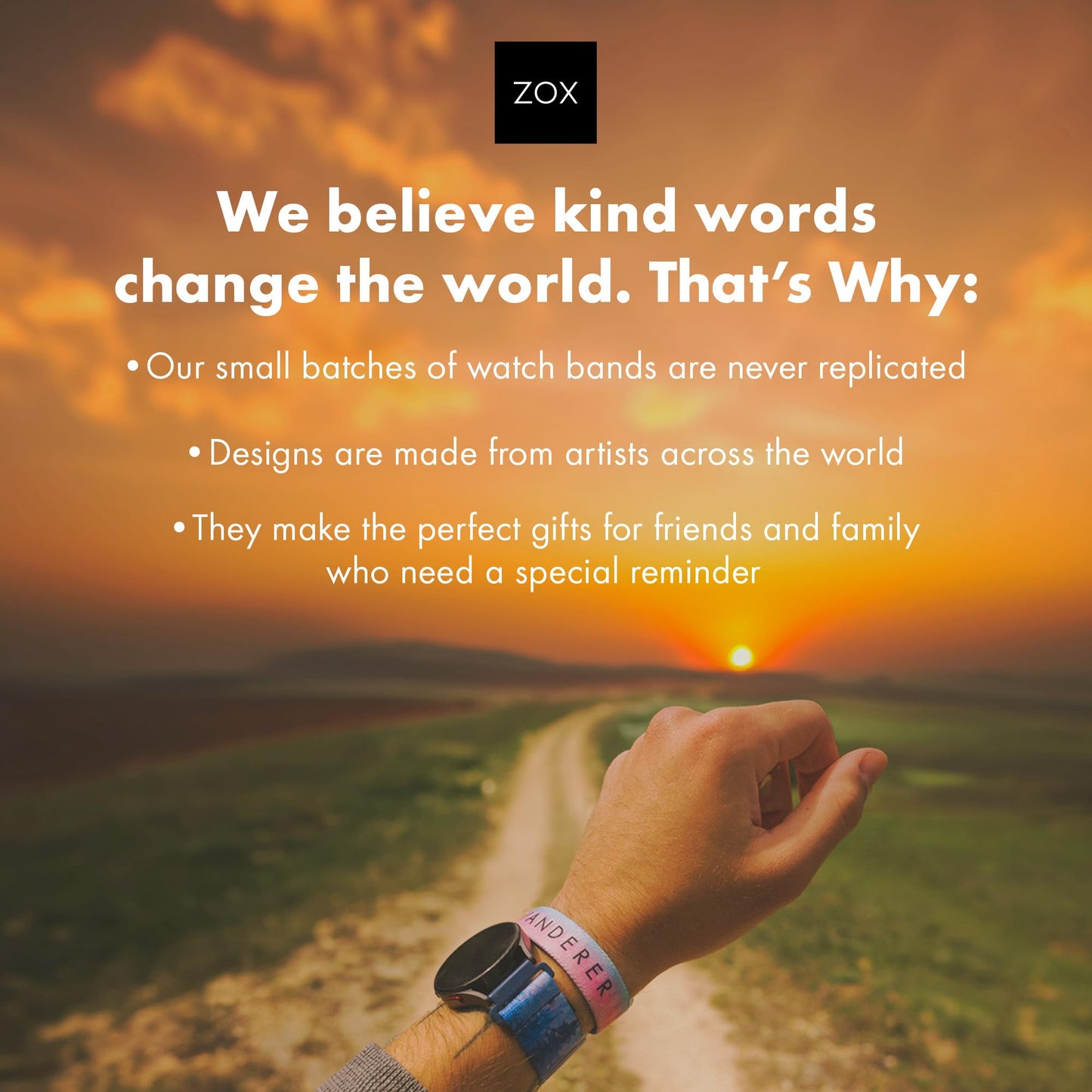 ZOX Android Smart Watch Band – One Day At A Time | Soft, Adjustable Elastic Band with Motivational Affirmations and Beautiful Artwork – Gifts for Men, Women & Teens (20 MM)