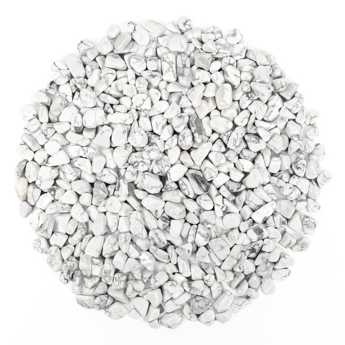 1.1lb Natural Crushed Howlite Crystal Tumbled Chips-Howlite Healing Crystals Chips Bulk, Crushed Crystal Gemstones for Crafts, Beautiful Package for Gift