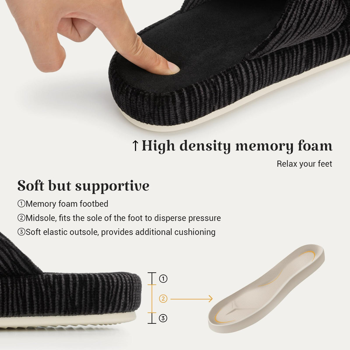 Slippers for Women Memory Foam House Bedroom Bow Crossbands Pearlescent Slipper Shoes Comfy Trendy Gift Slippers Black Size 11 12 10.5