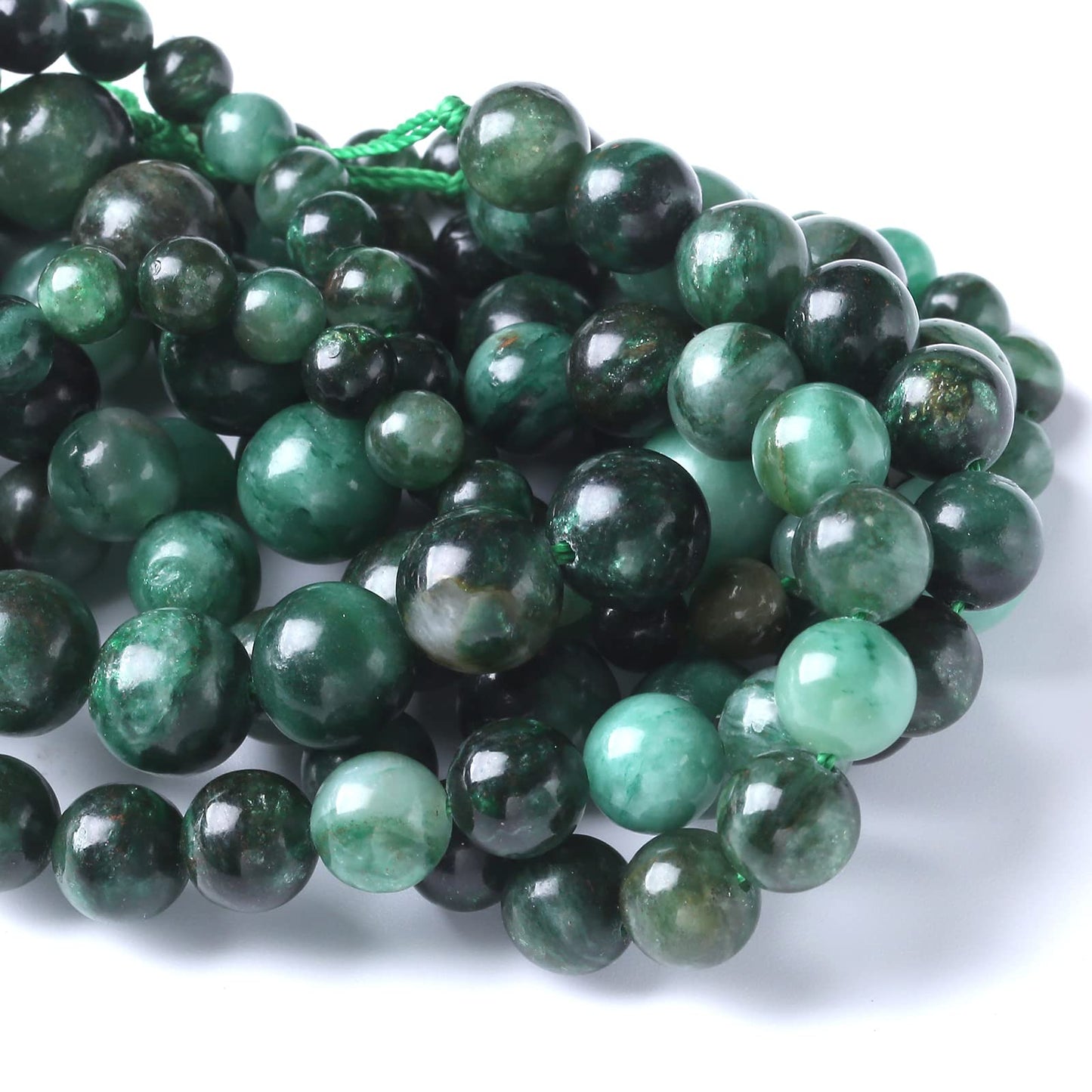 6mm 59pcs Natural Green Emerald Mica Crystal Gemstone Beads for Jewelry Making DIY Bracelet