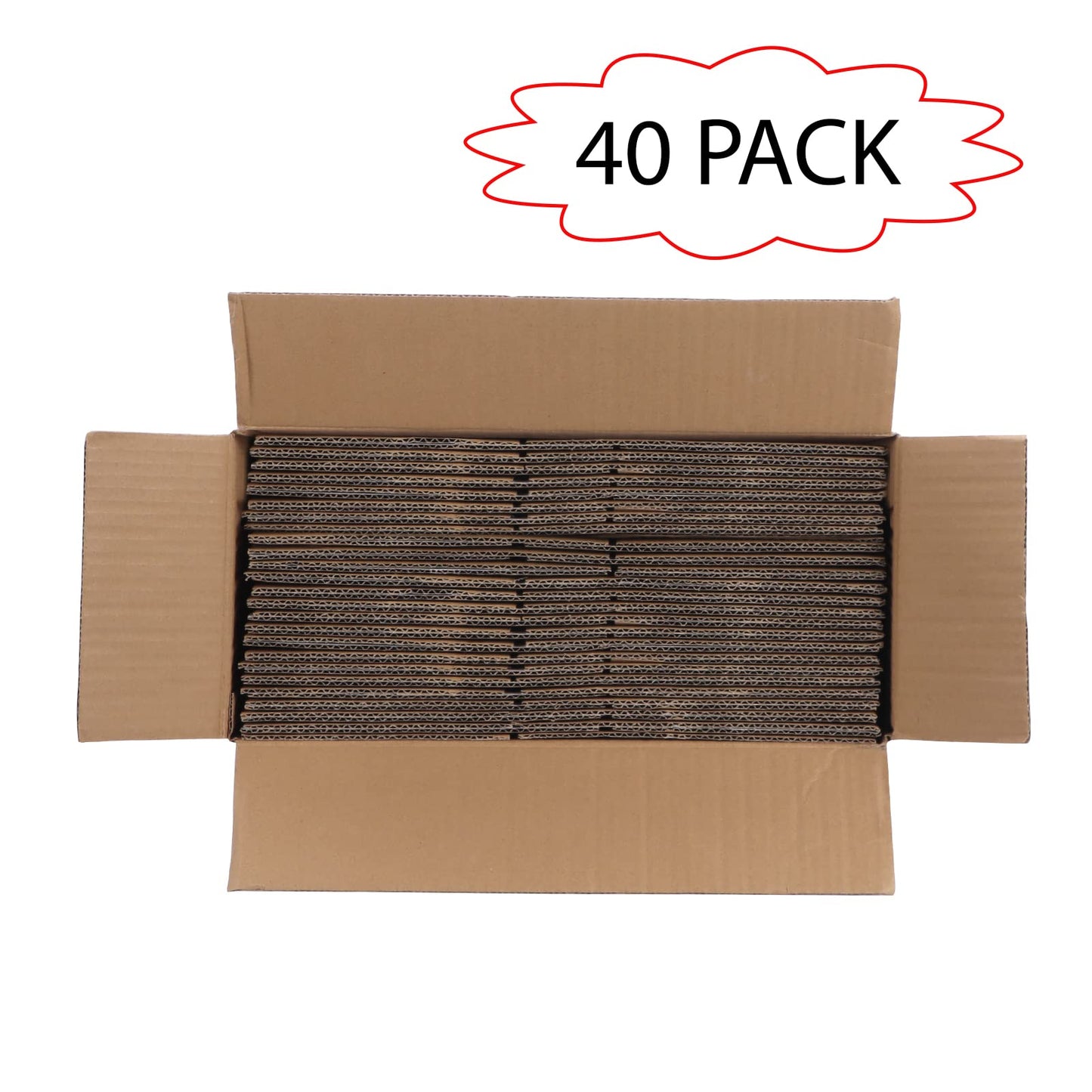 Calenzana 8x6x4 Shipping Boxes Set of 40, White Corrugated Cardboard Box for Mailing Packing Gifts Small Business