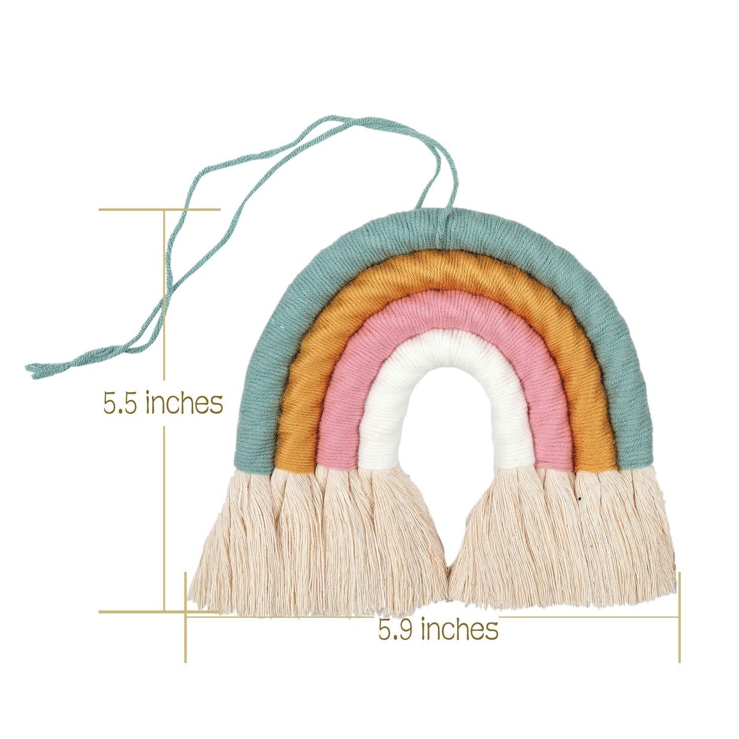 Handmade Macrame Rainbow Wall Decor for Nursery Kids Room Home Decor