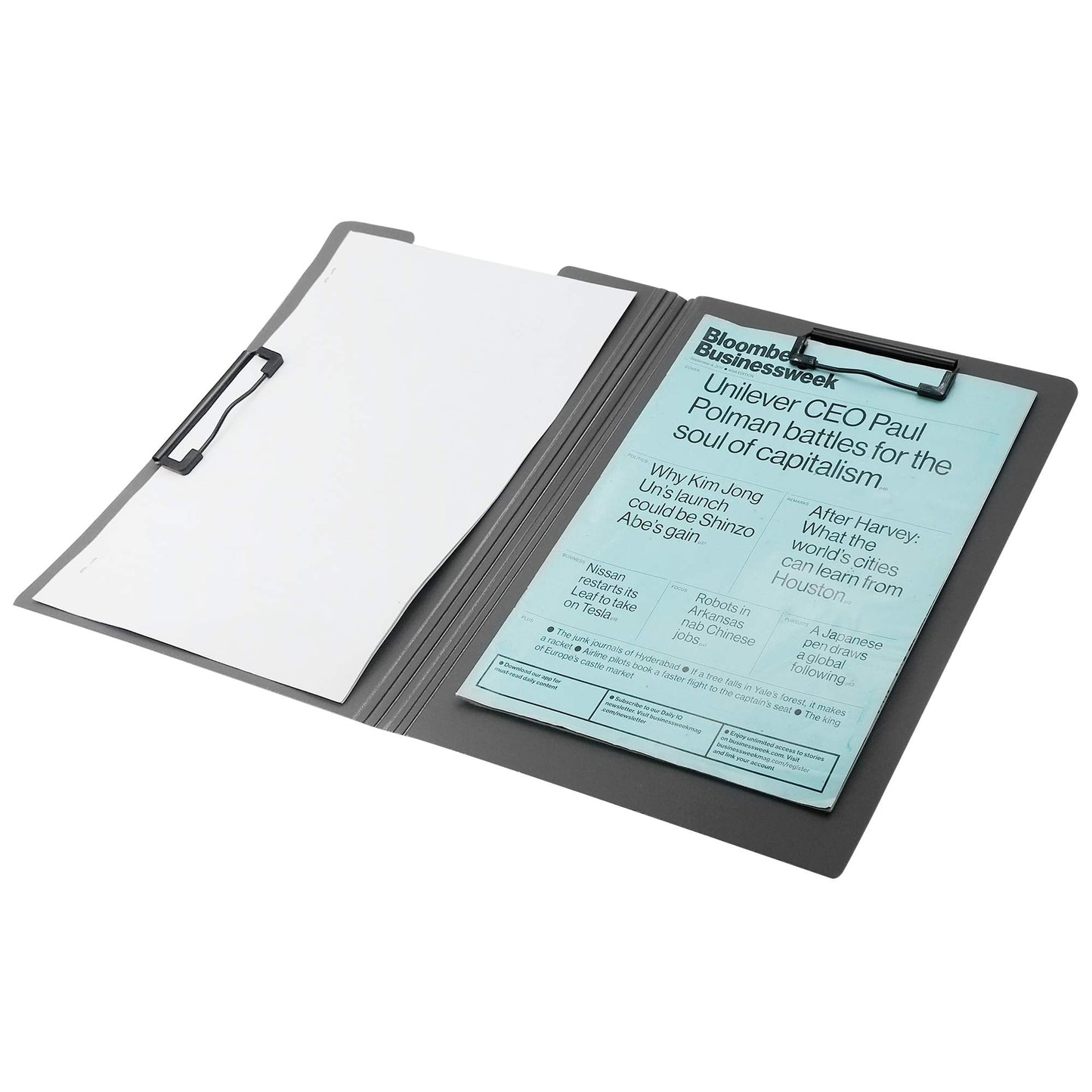 souG 4 Pcs Foldable Clipboards, 360 Degree Cover Clipboard File Folder, Perfect for Private Documents, Awesome for Office, Medical Field, School, Job Interviews (4 Colors, Double Clip)